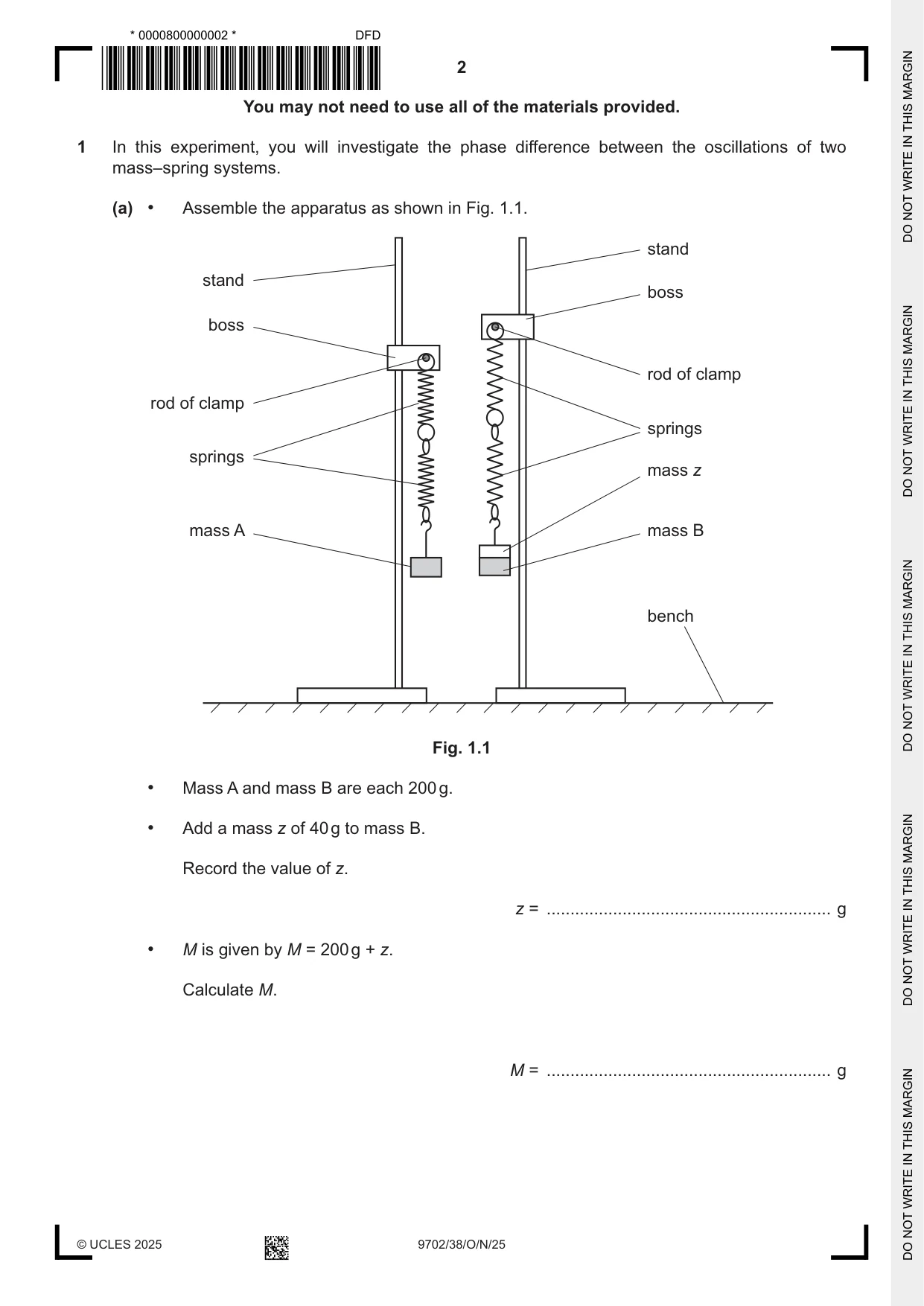 Cambridge A Level Physics 9702 2025 Oct/Nov Paper 3 · Variant 8 question paper, page 2 of 12