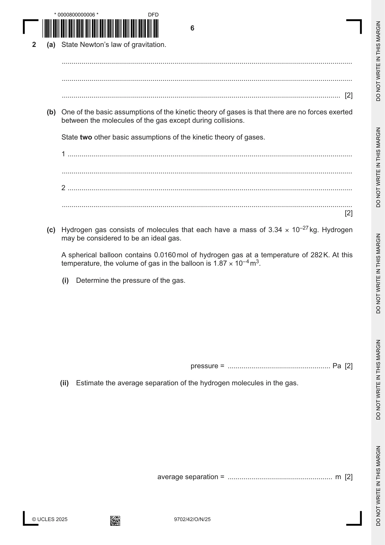 Cambridge A Level Physics 9702 2025 Oct/Nov Paper 4 · Variant 2 question paper, page 6 of 24