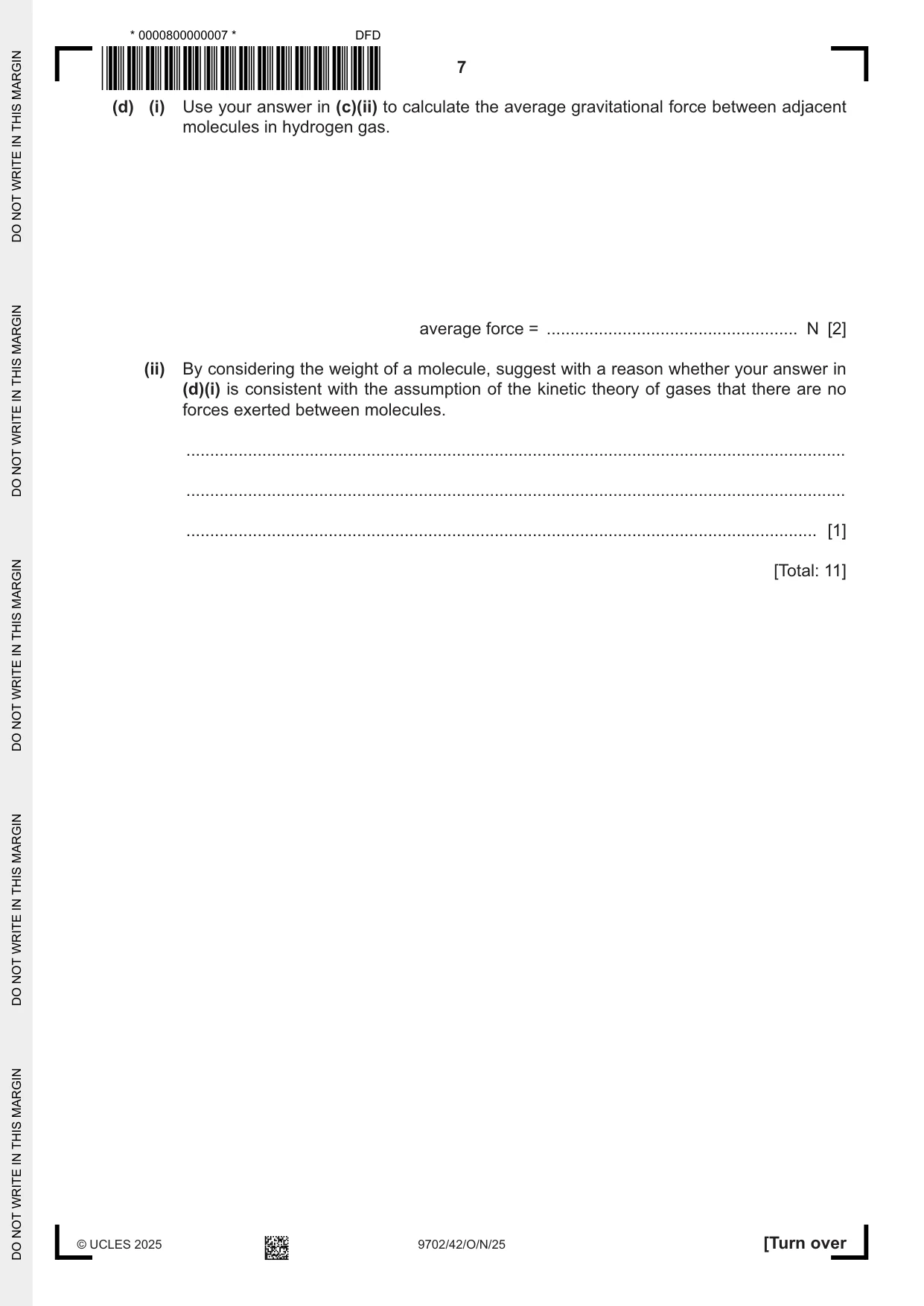 Cambridge A Level Physics 9702 2025 Oct/Nov Paper 4 · Variant 2 question paper, page 7 of 24