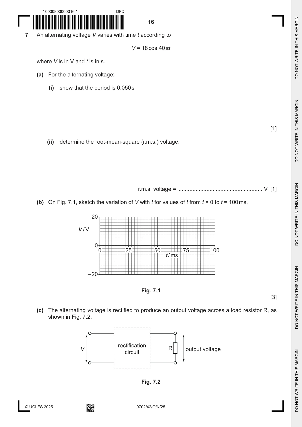 Cambridge A Level Physics 9702 2025 Oct/Nov Paper 4 · Variant 2 question paper, page 16 of 24