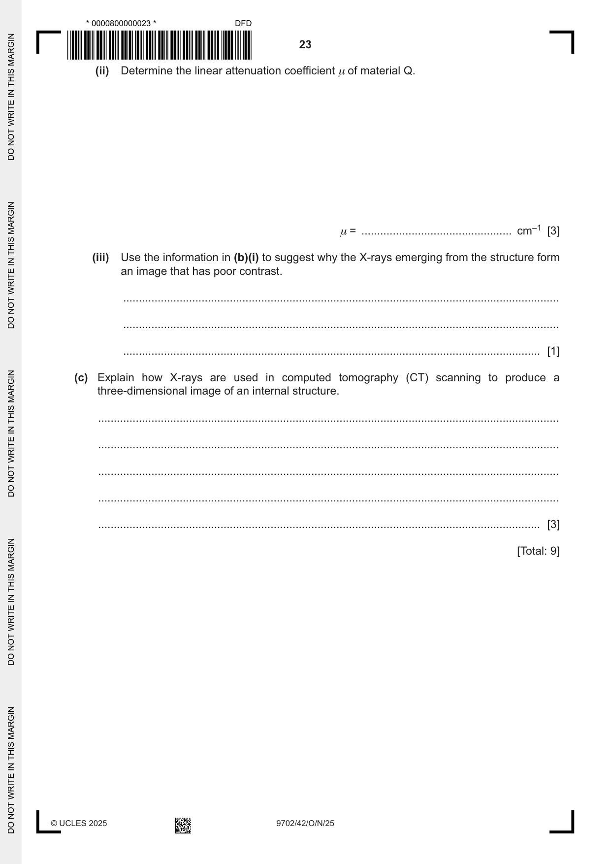 Cambridge A Level Physics 9702 2025 Oct/Nov Paper 4 · Variant 2 question paper, page 23 of 24