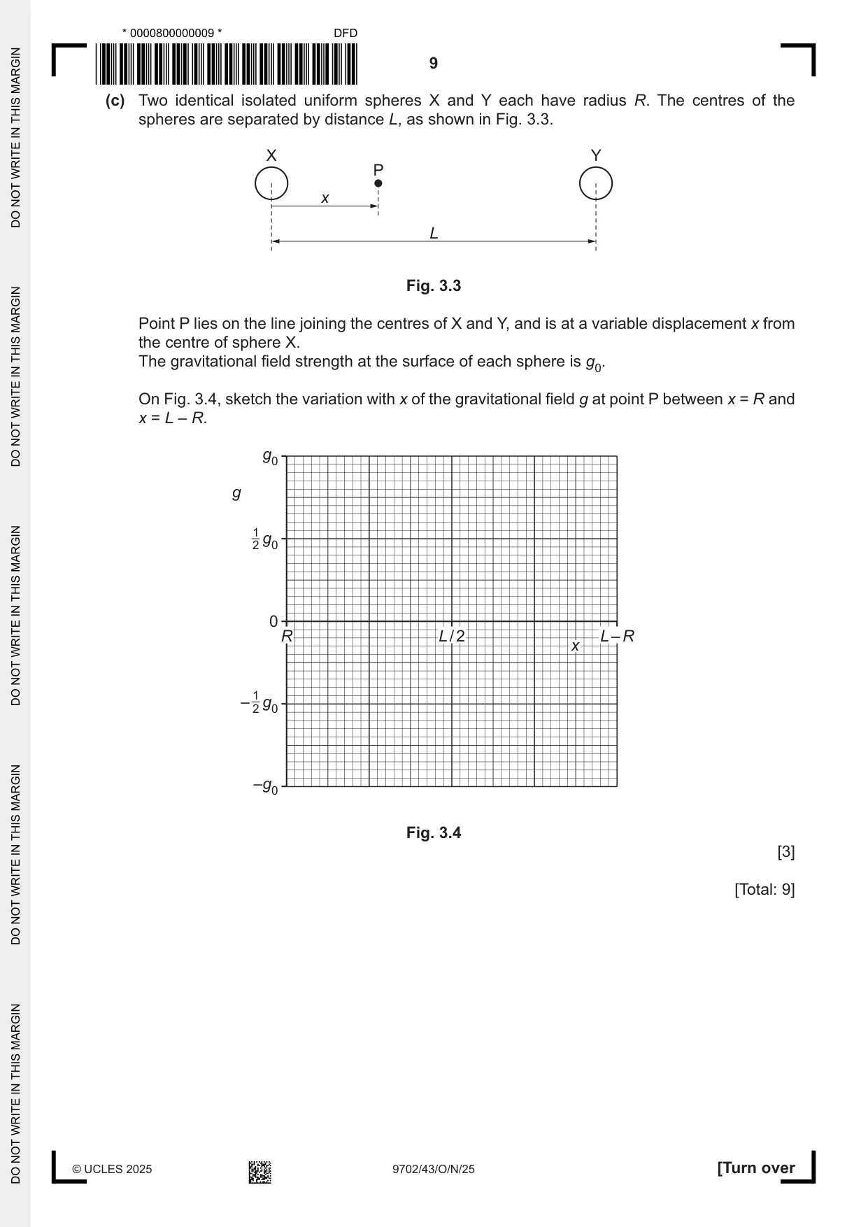 Cambridge A Level Physics 9702 2025 Oct/Nov Paper 4 · Variant 3 question paper, page 9 of 24