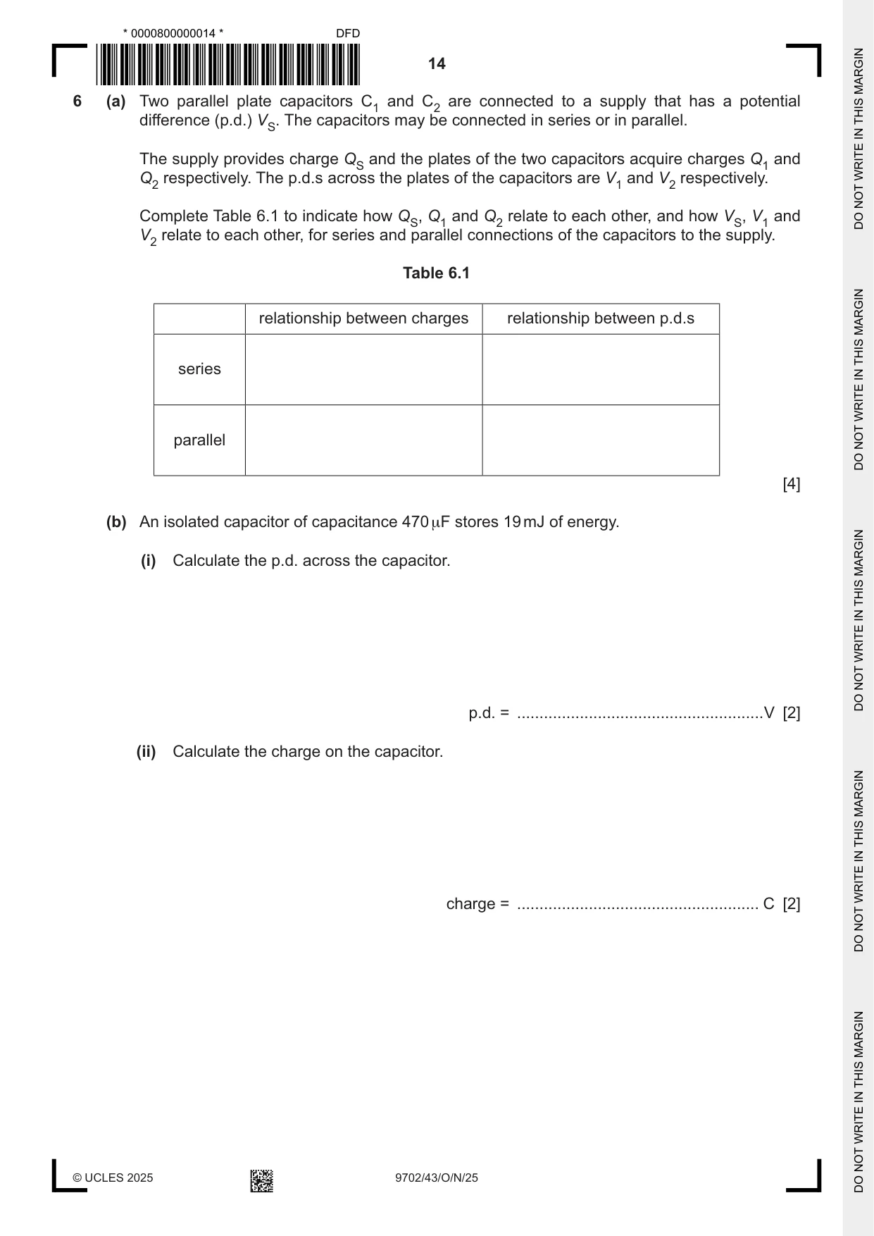 Cambridge A Level Physics 9702 2025 Oct/Nov Paper 4 · Variant 3 question paper, page 14 of 24