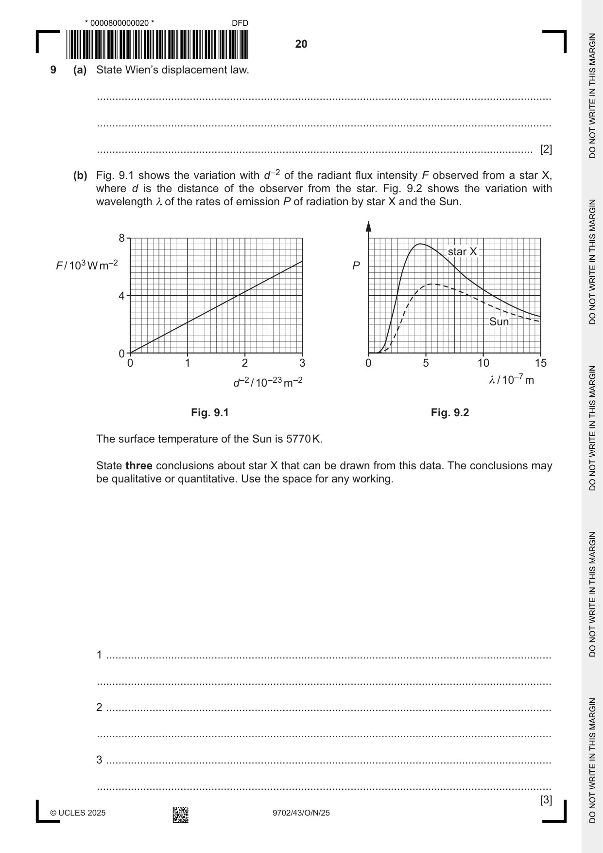Cambridge A Level Physics 9702 2025 Oct/Nov Paper 4 · Variant 3 question paper, page 20 of 24