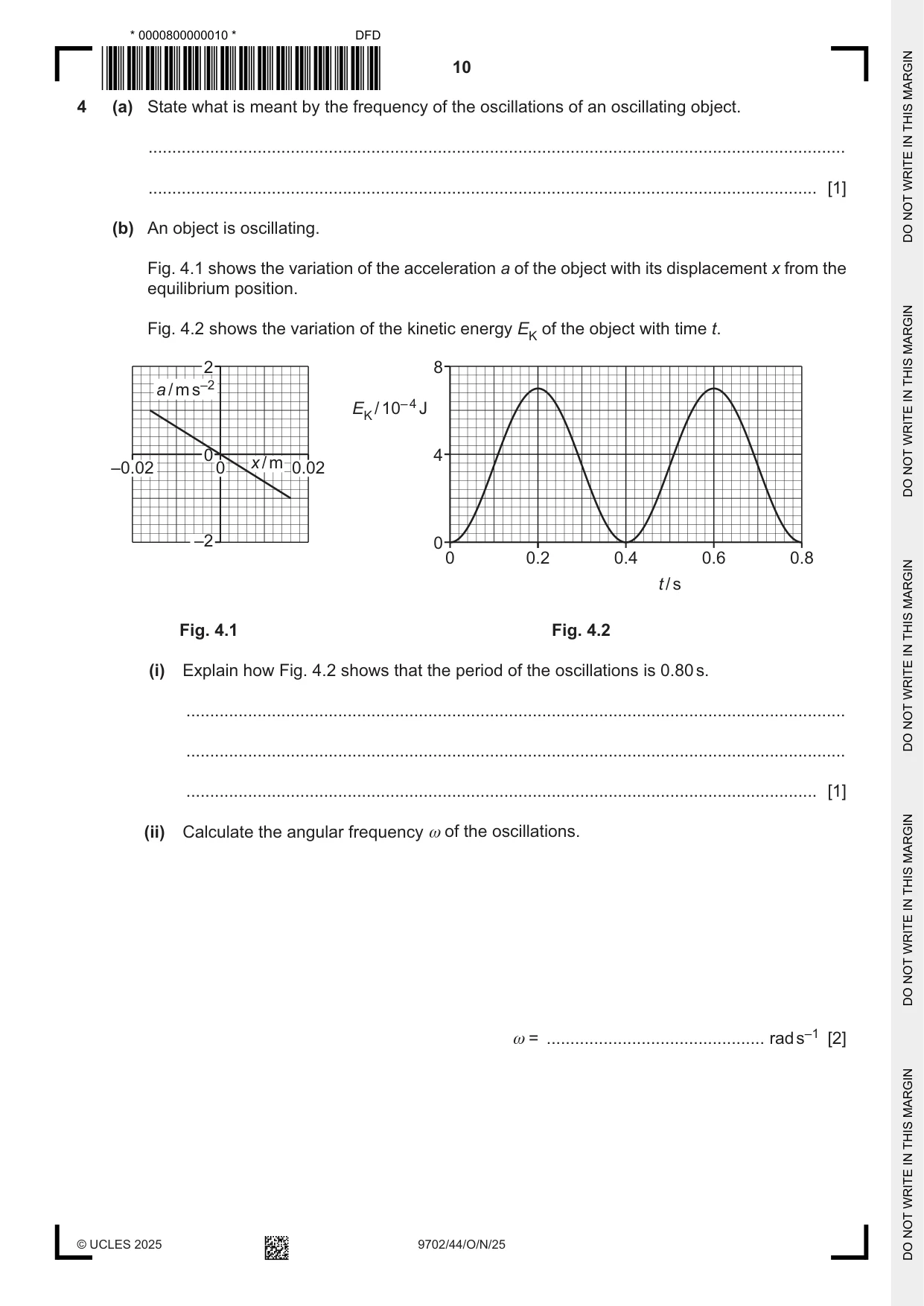 Cambridge A Level Physics 9702 2025 Oct/Nov Paper 4 · Variant 4 question paper, page 10 of 24
