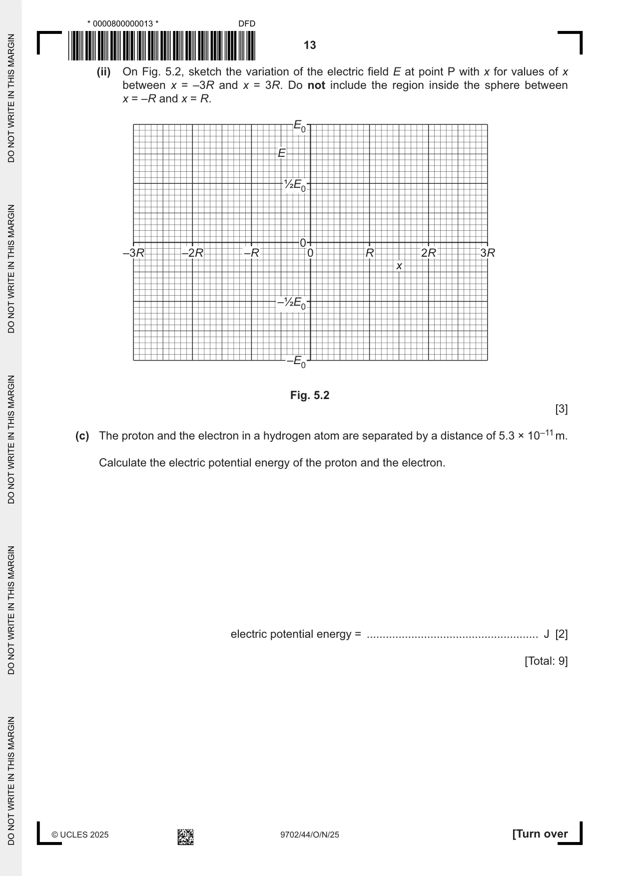 Cambridge A Level Physics 9702 2025 Oct/Nov Paper 4 · Variant 4 question paper, page 13 of 24