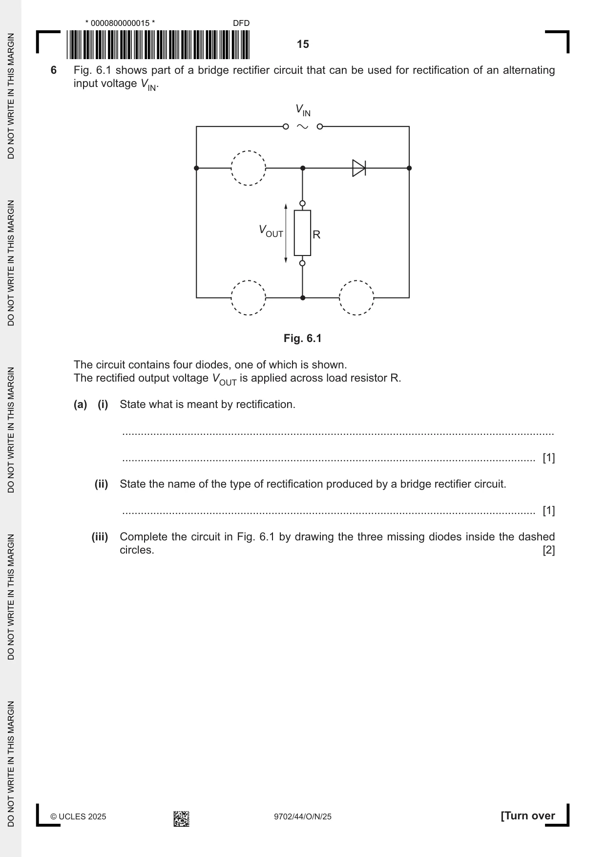 Cambridge A Level Physics 9702 2025 Oct/Nov Paper 4 · Variant 4 question paper, page 15 of 24