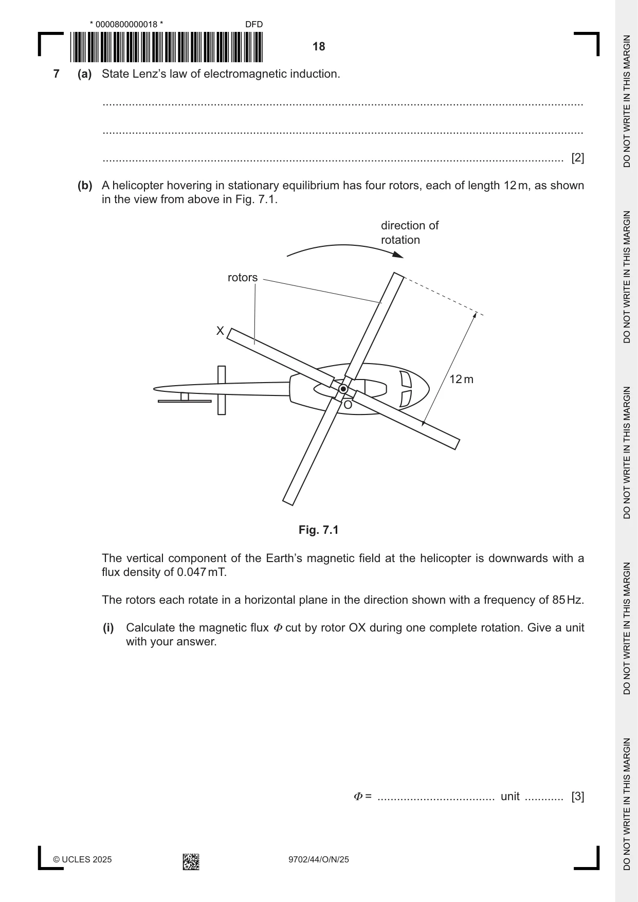 Cambridge A Level Physics 9702 2025 Oct/Nov Paper 4 · Variant 4 question paper, page 18 of 24