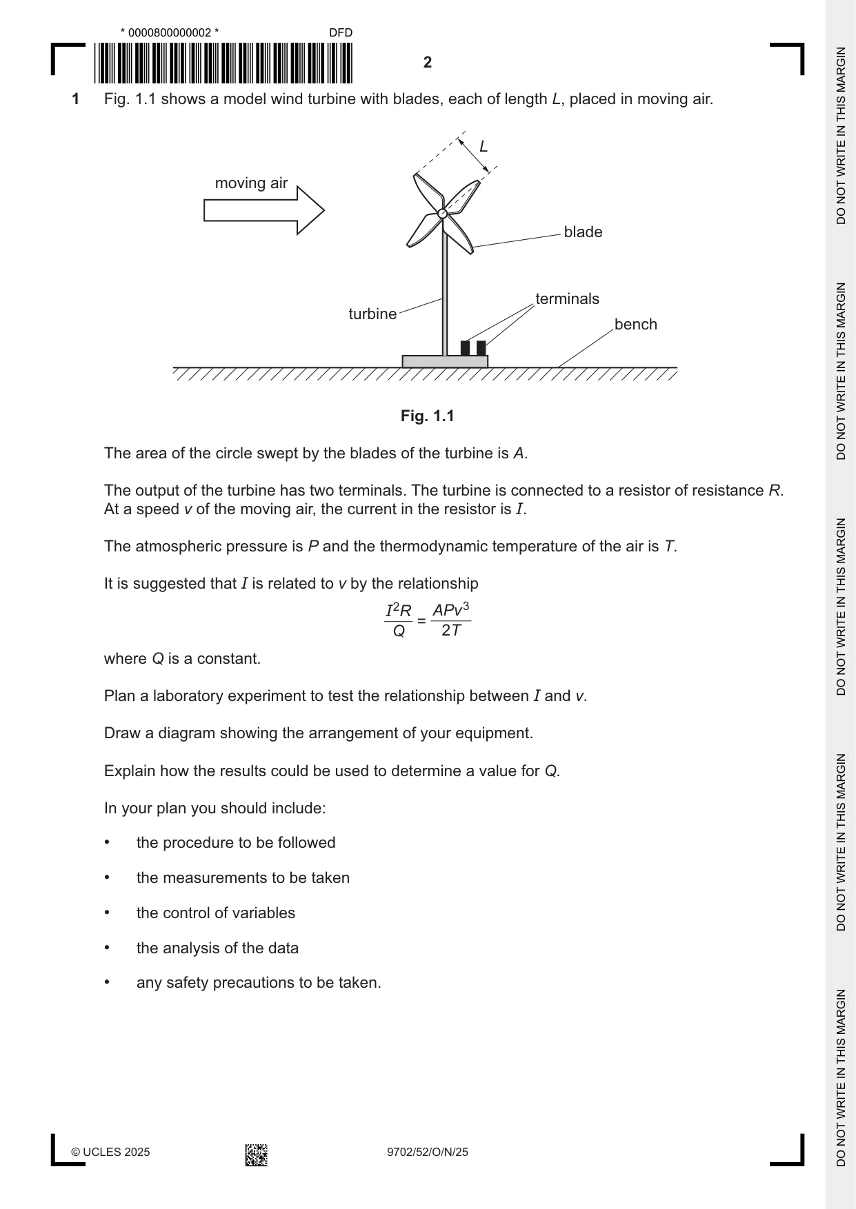Cambridge A Level Physics 9702 2025 Oct/Nov Paper 5 · Variant 2 question paper, page 2 of 8