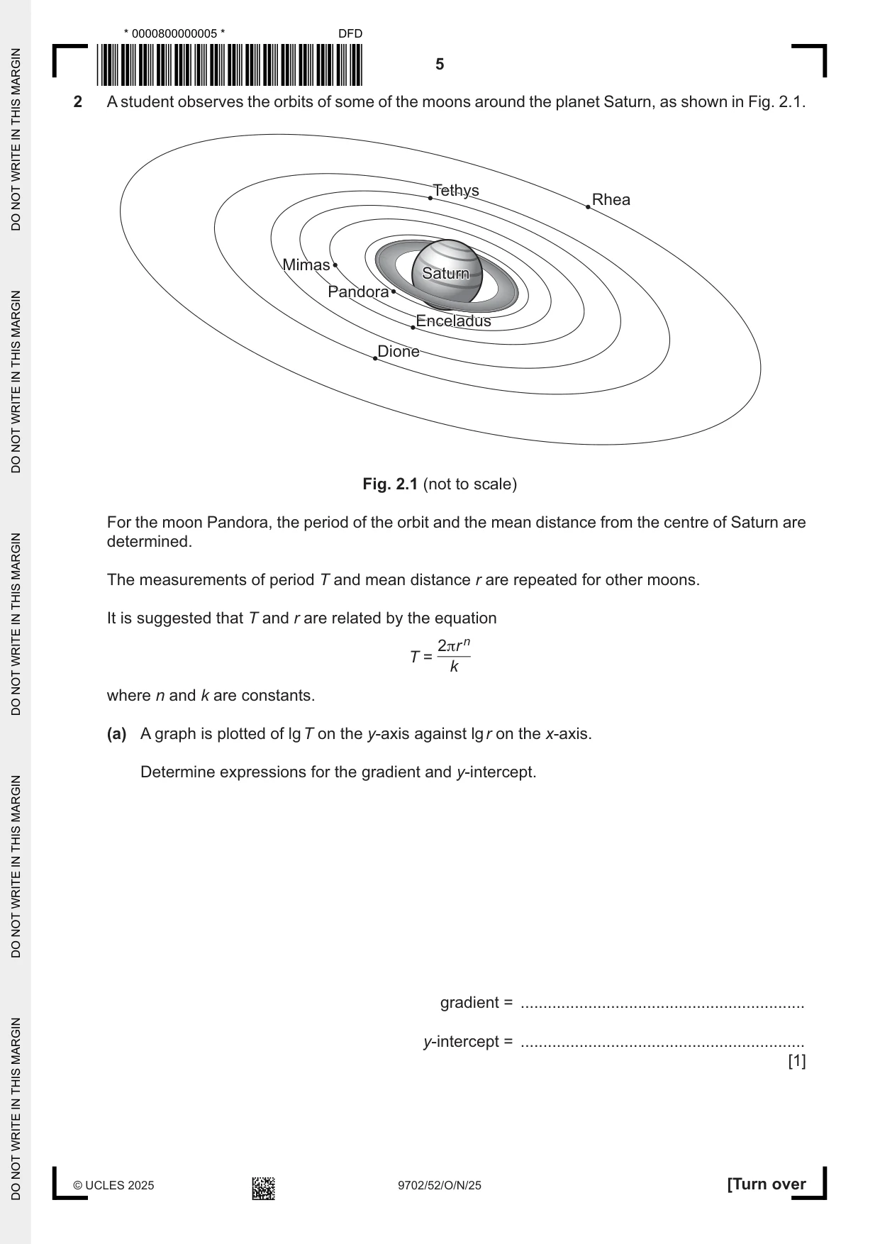 Cambridge A Level Physics 9702 2025 Oct/Nov Paper 5 · Variant 2 question paper, page 5 of 8