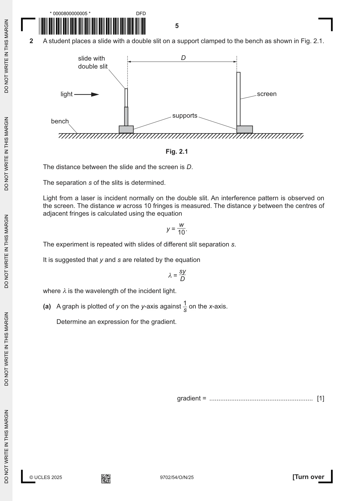Cambridge A Level Physics 9702 2025 Oct/Nov Paper 5 · Variant 4 question paper, page 5 of 8