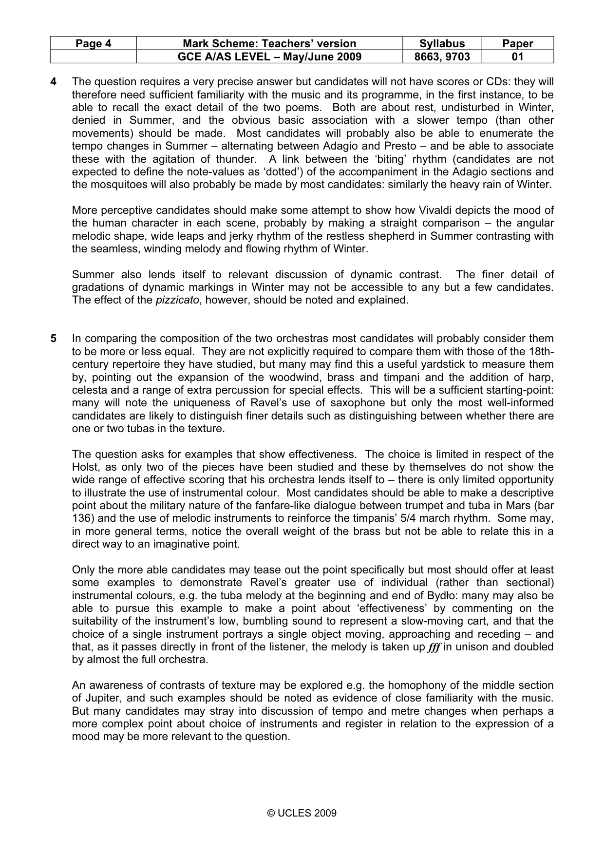 Mark scheme, page 4 of 6