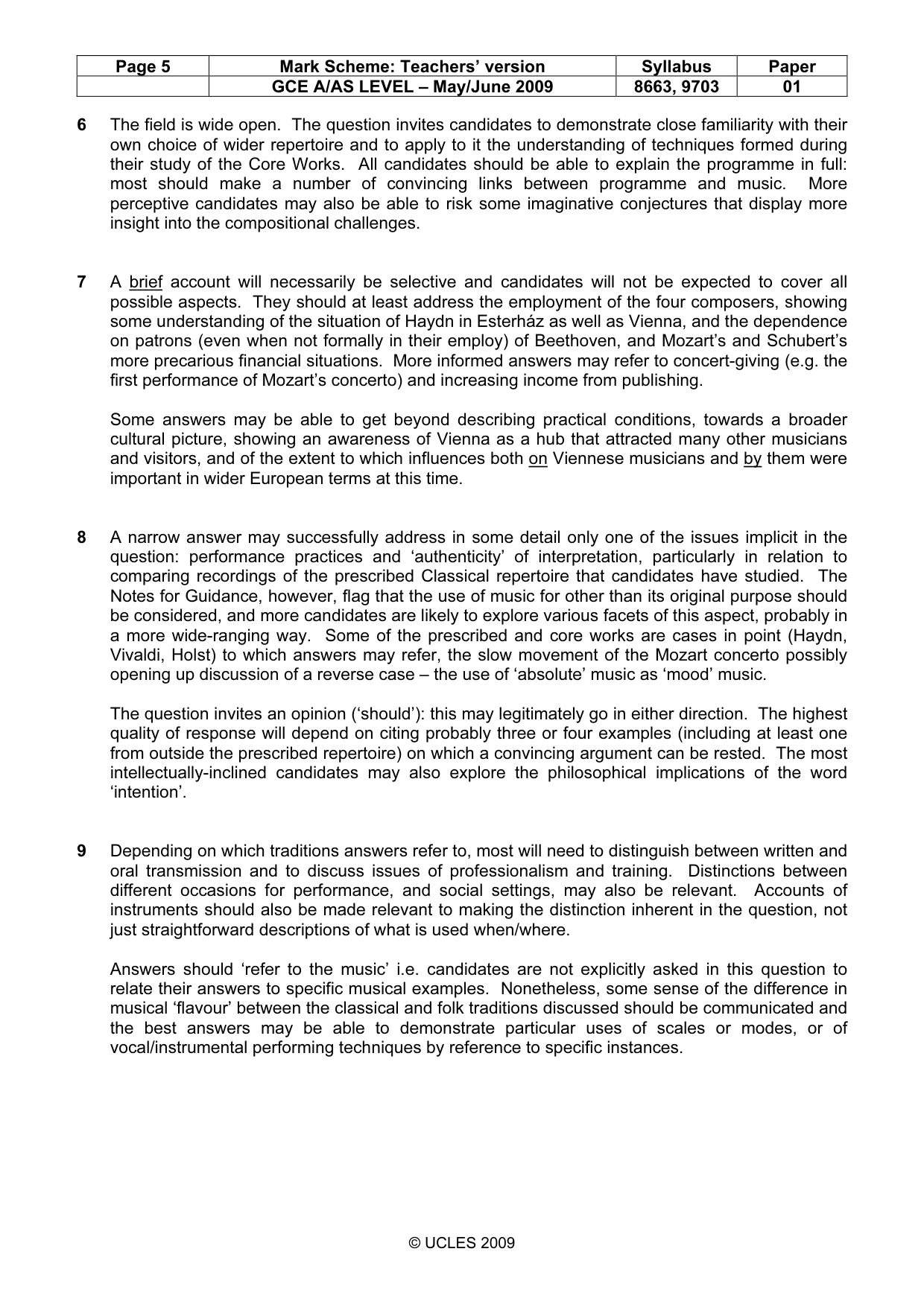Mark scheme, page 5 of 6