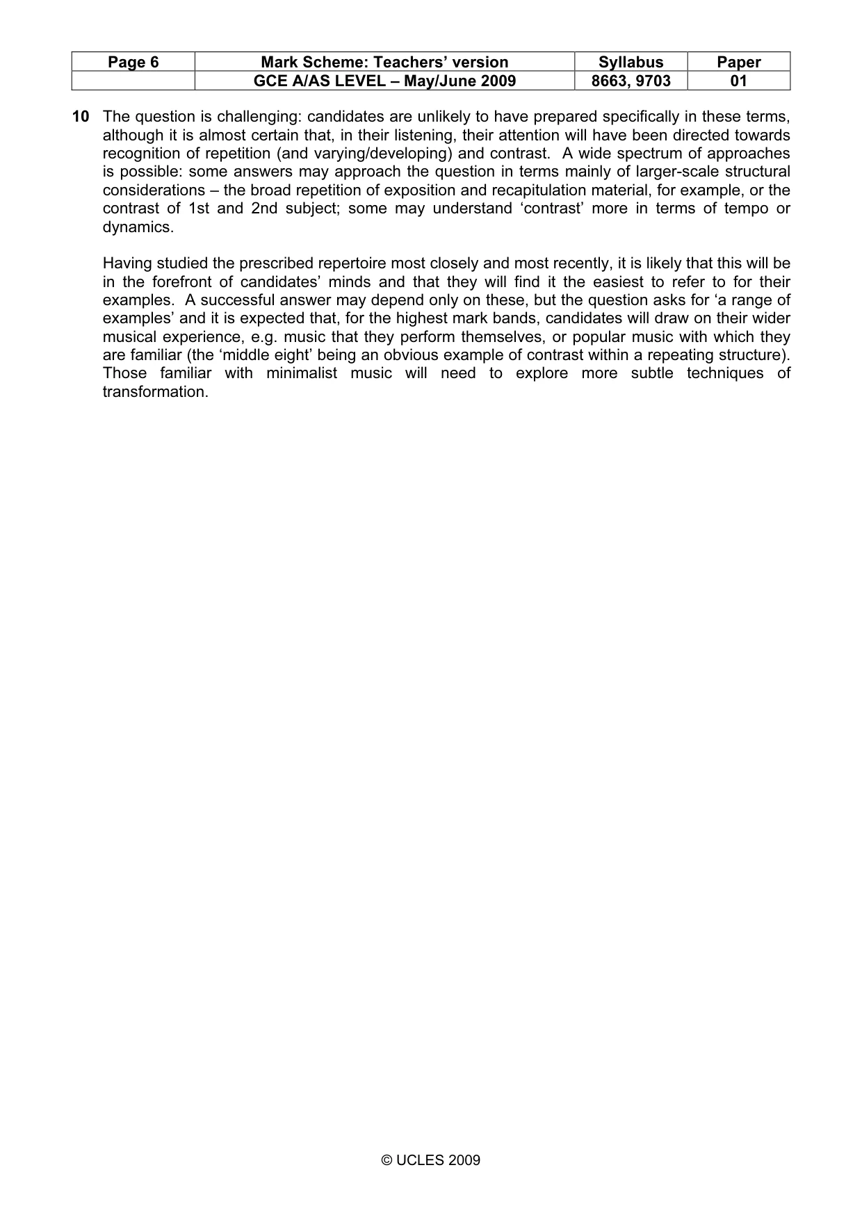 Mark scheme, page 6 of 6