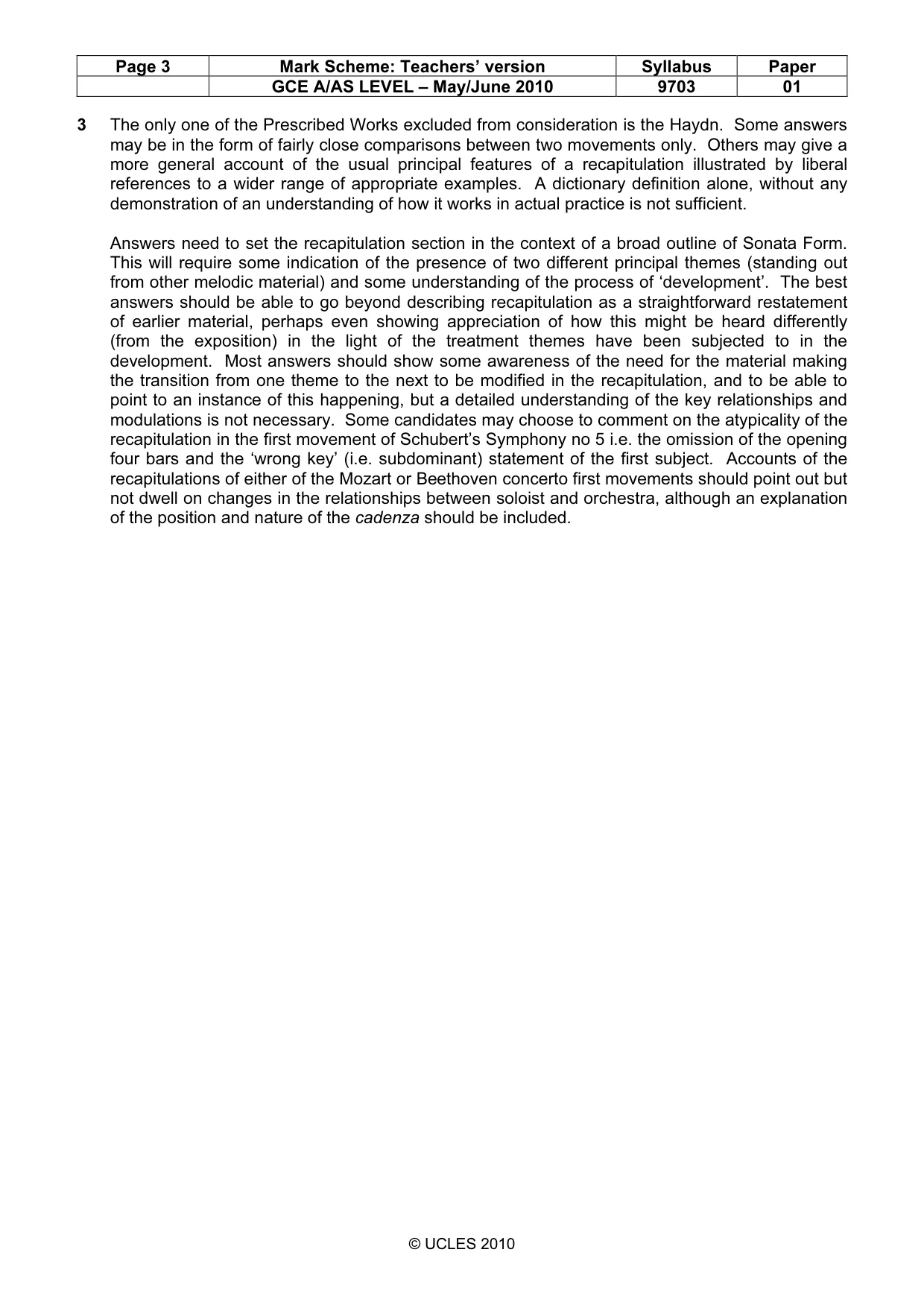 Mark scheme, page 3 of 5