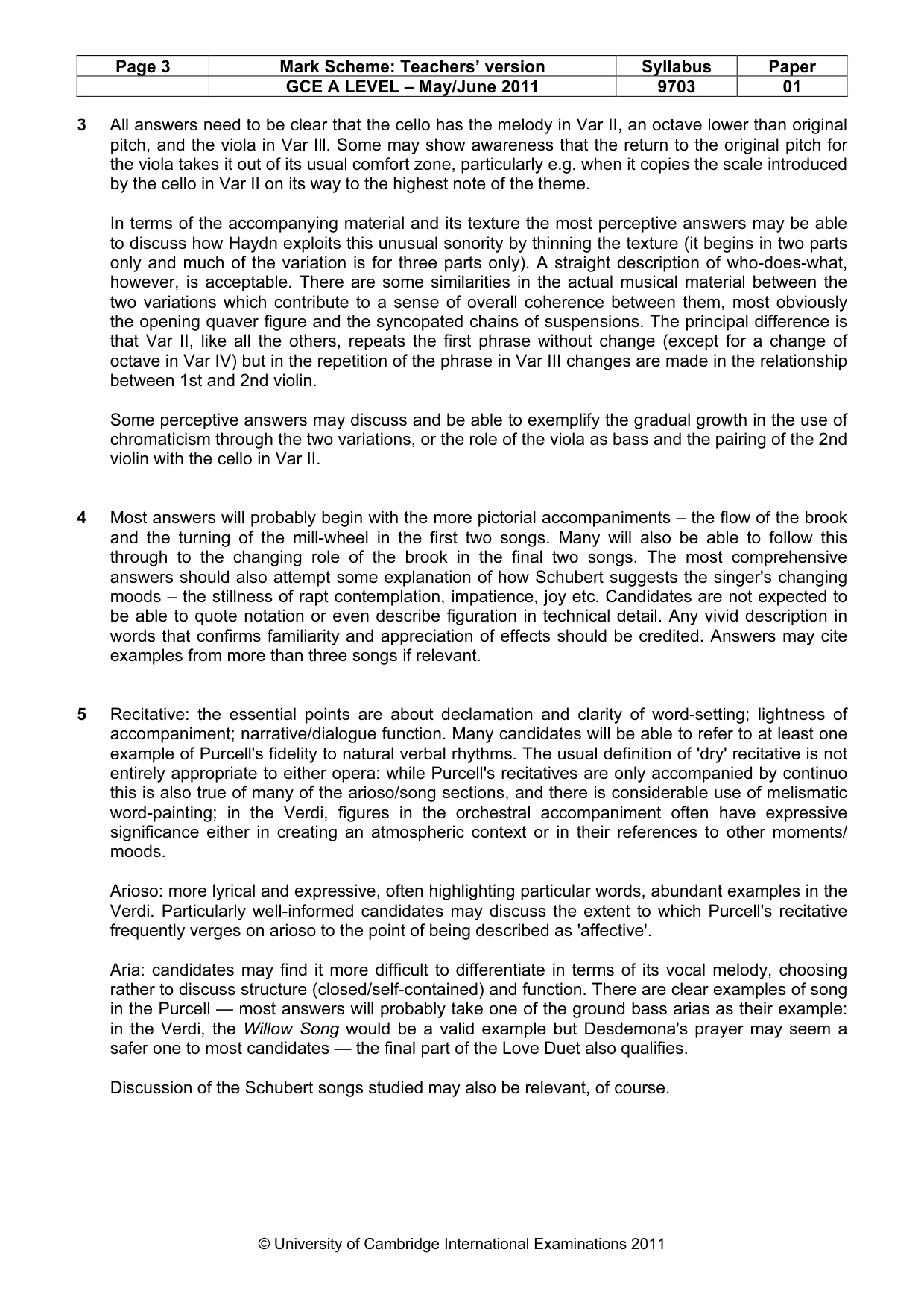Mark scheme, page 3 of 7