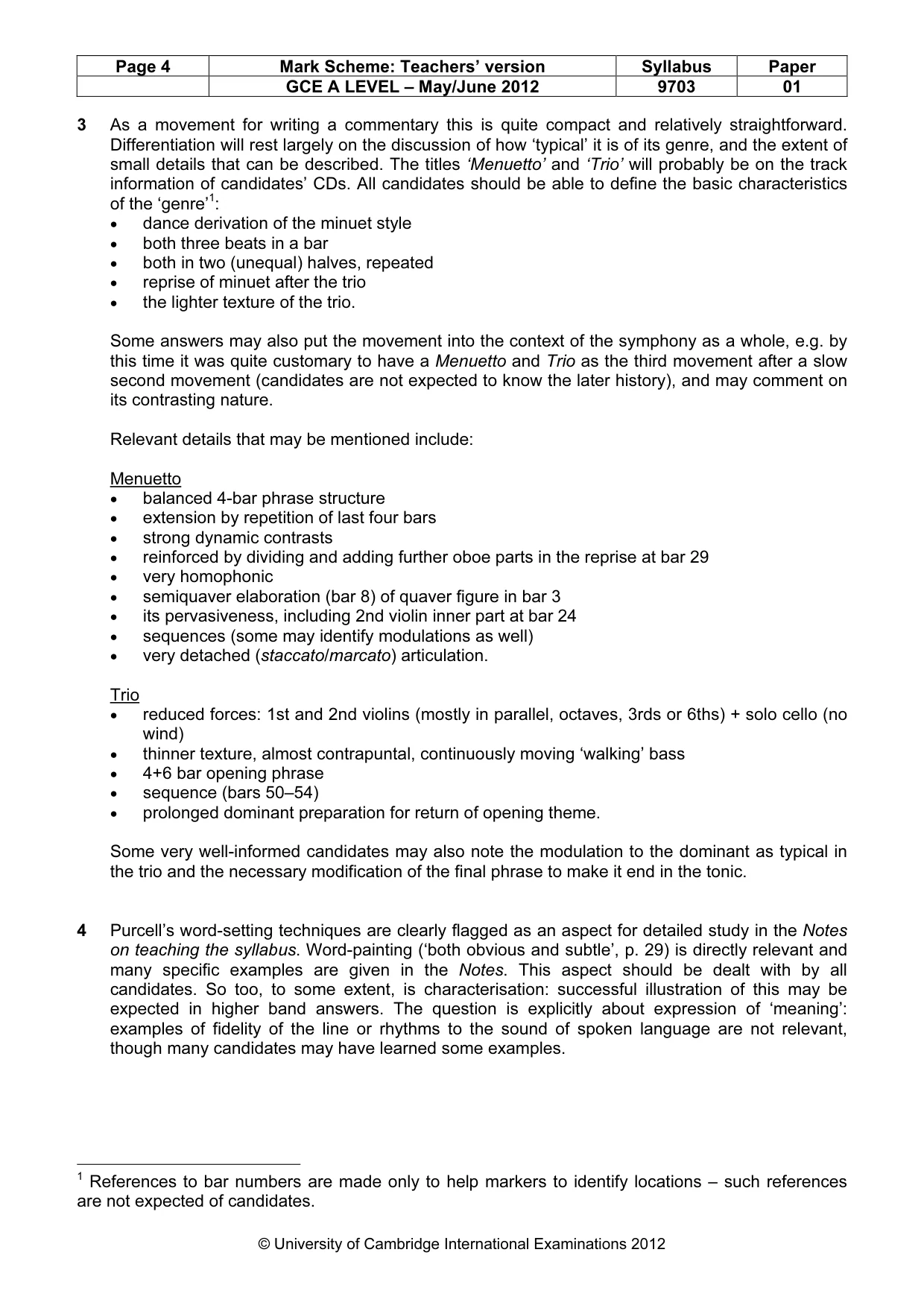 Mark scheme, page 4 of 7