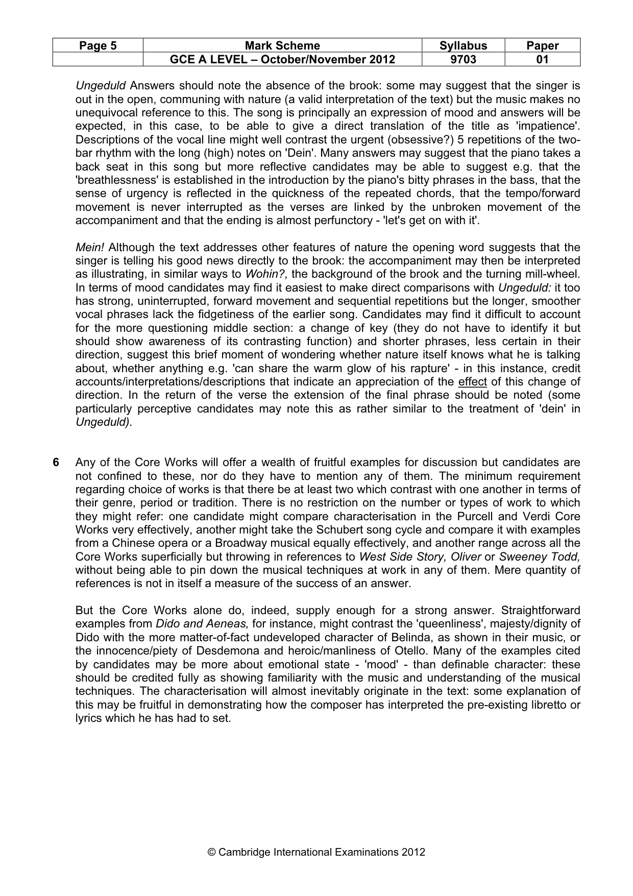 Mark scheme, page 5 of 7