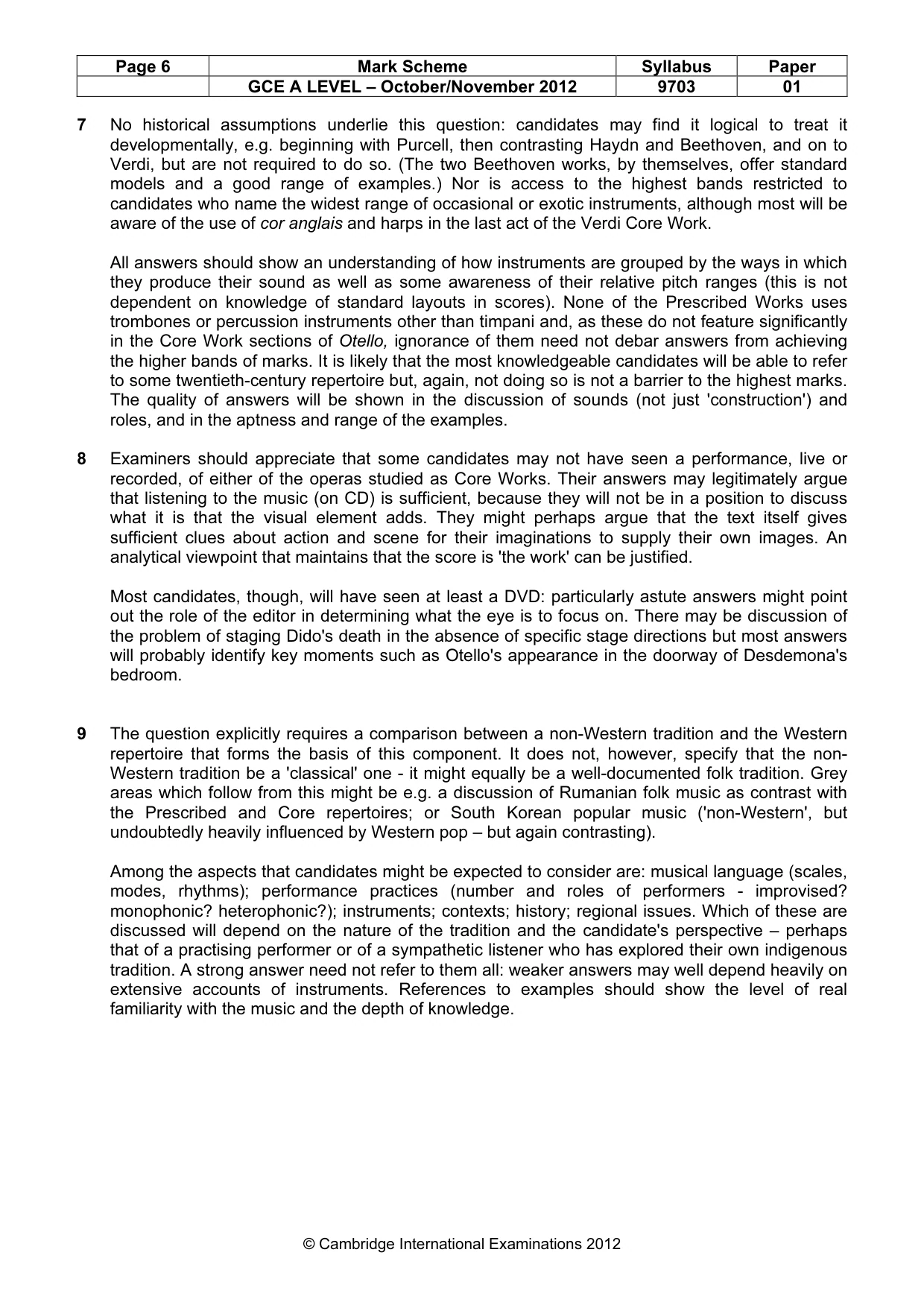 Mark scheme, page 6 of 7