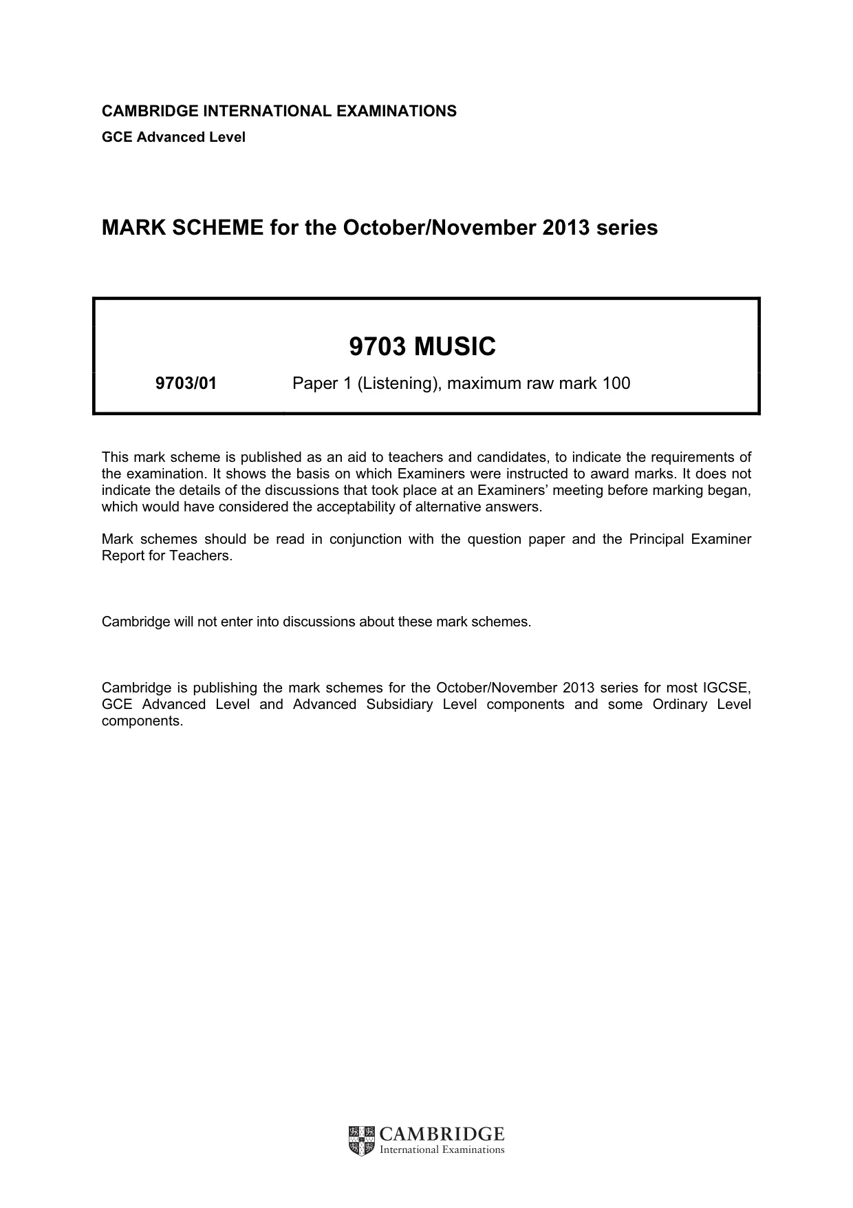Mark scheme, page 1 of 9