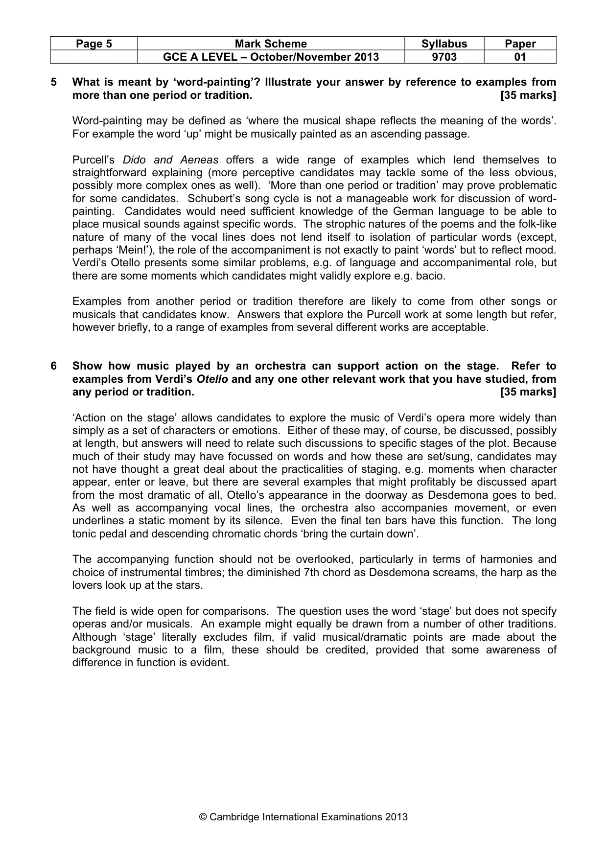 Mark scheme, page 5 of 9