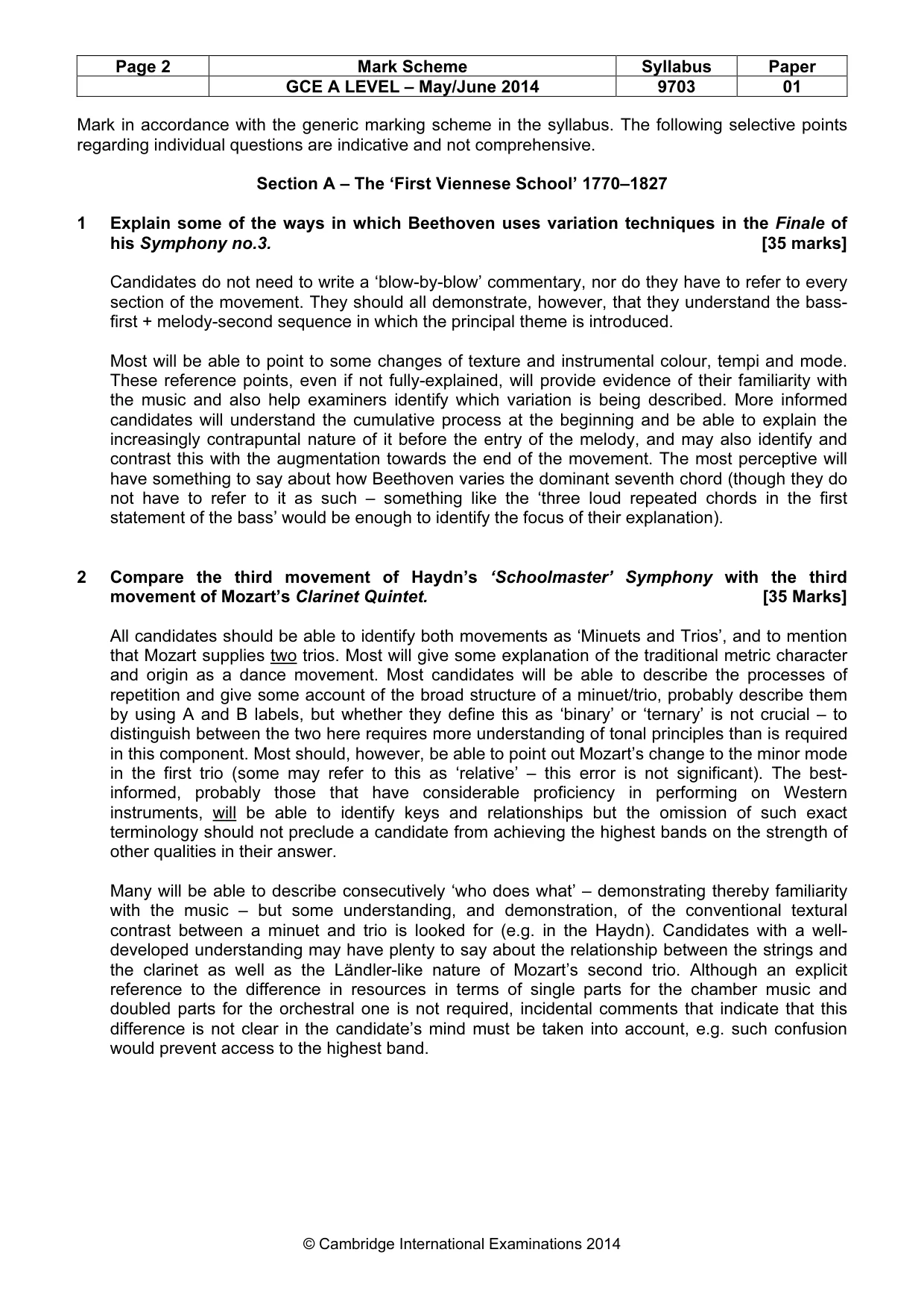 Mark scheme, page 2 of 6
