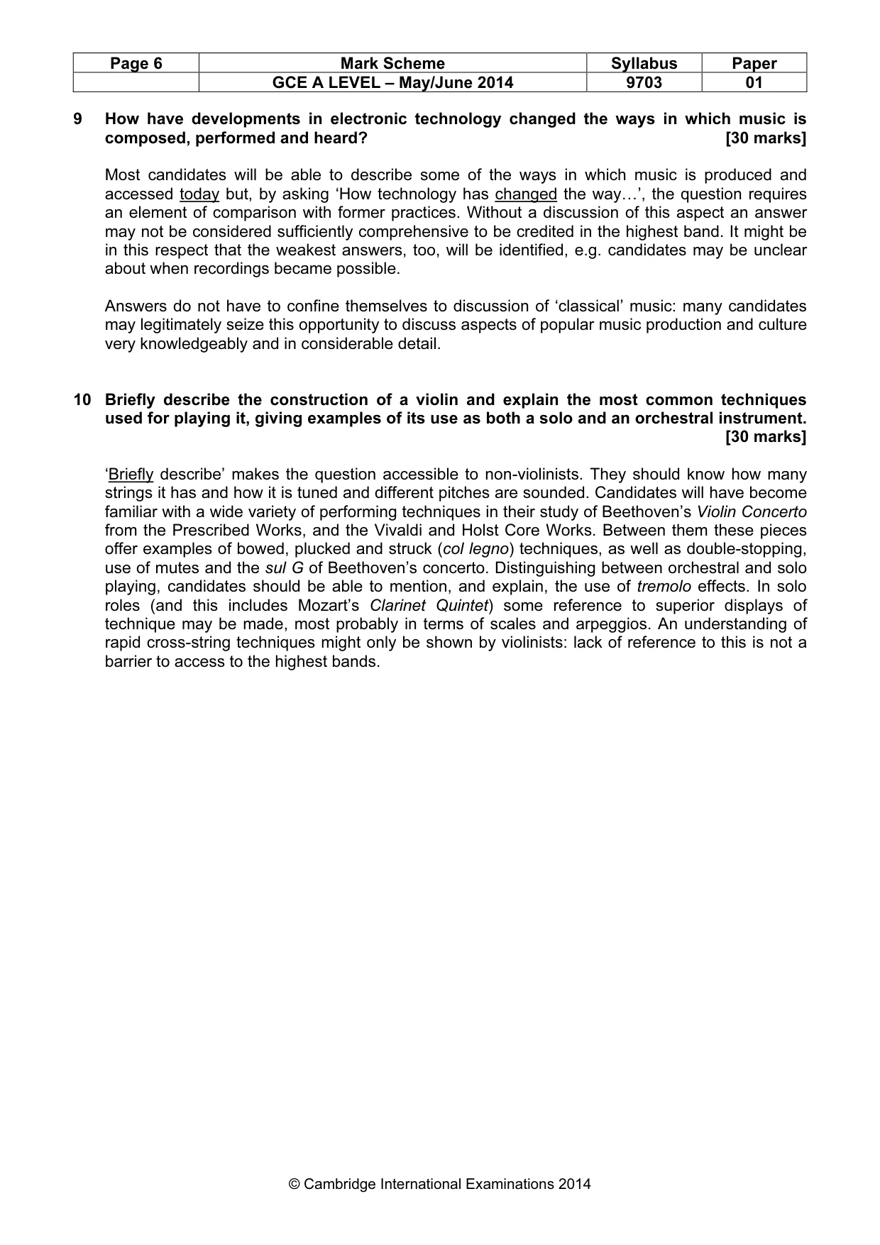 Mark scheme, page 6 of 6