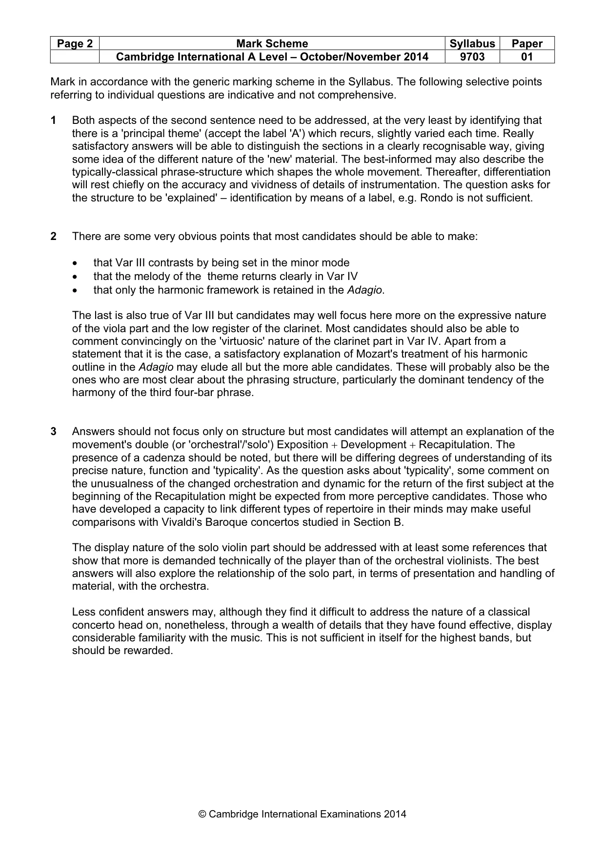 Mark scheme, page 2 of 5
