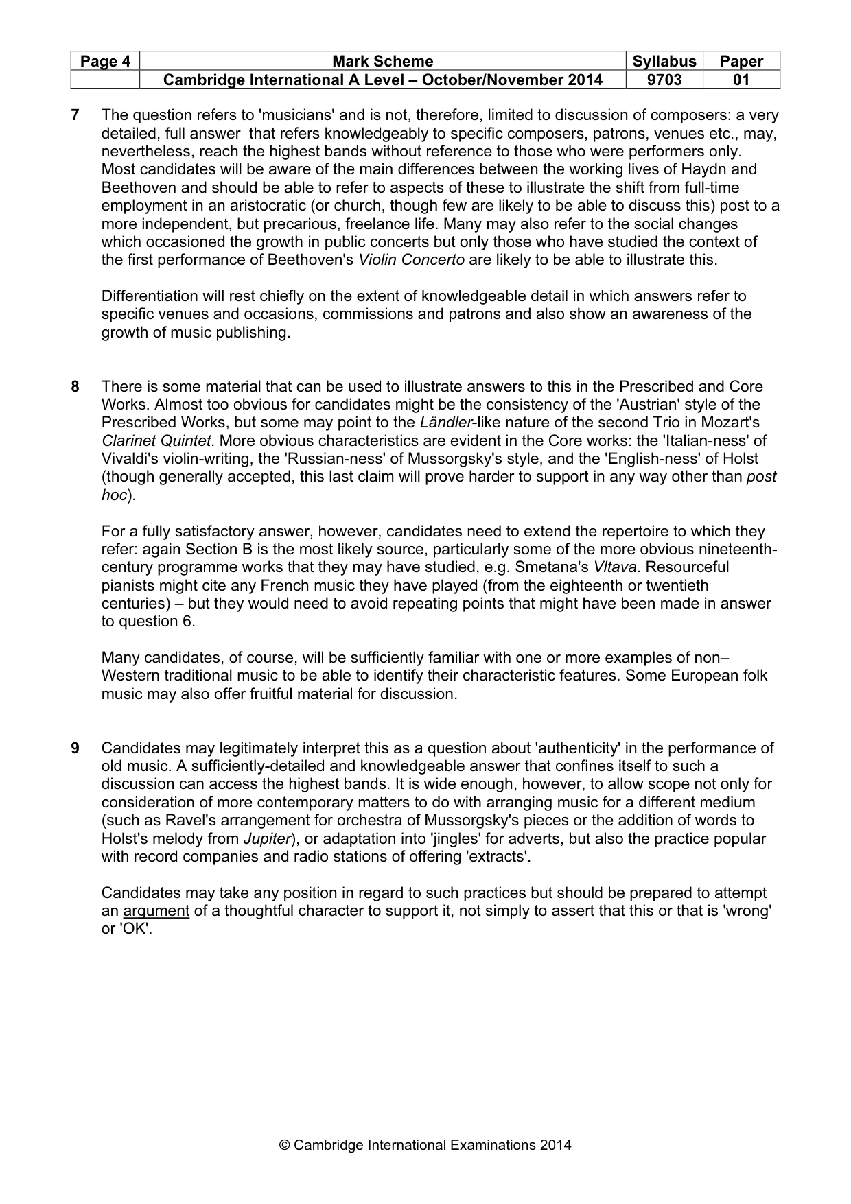 Mark scheme, page 4 of 5