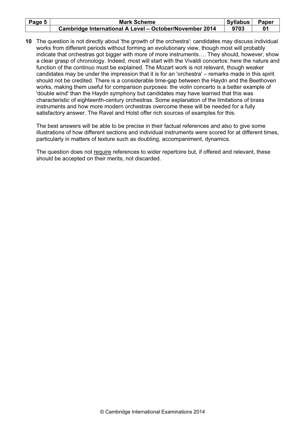 Mark scheme, page 5 of 5