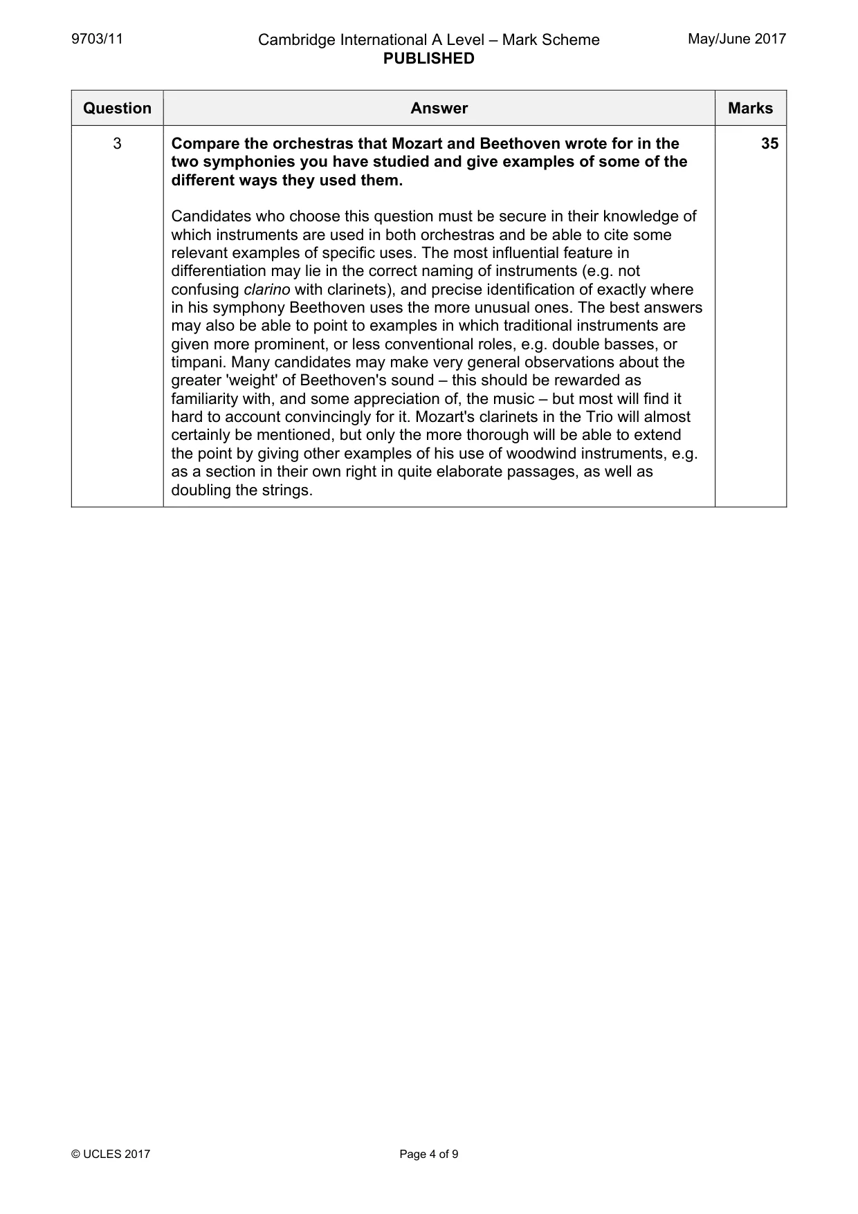 Mark scheme, page 4 of 9