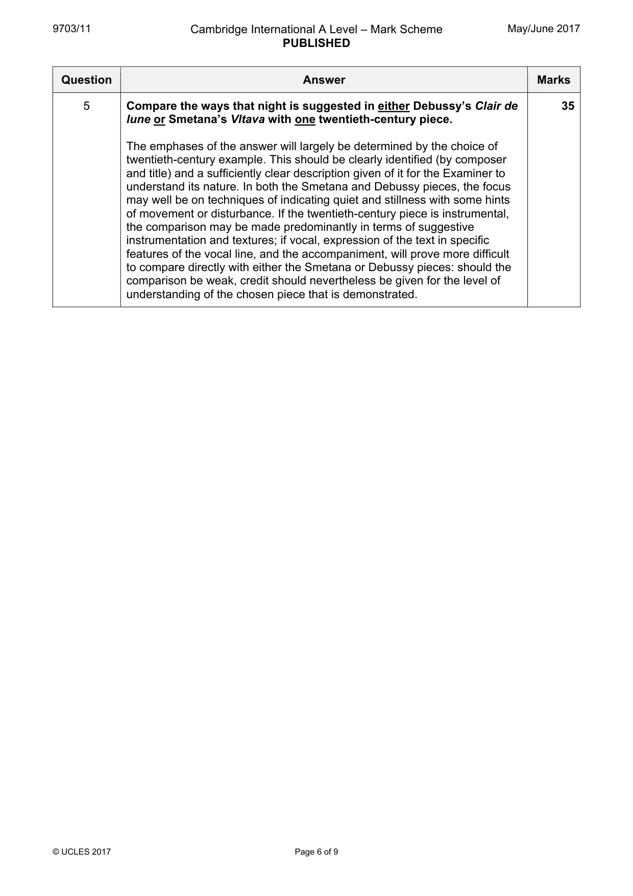 Mark scheme, page 6 of 9