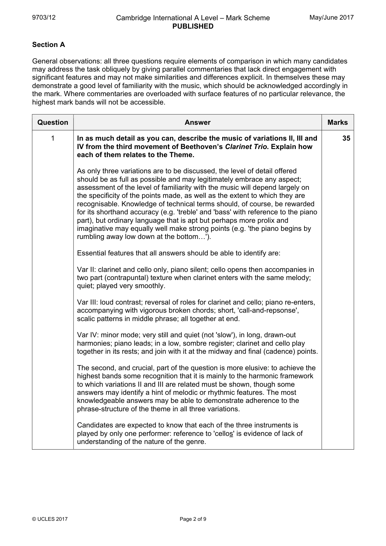 Mark scheme, page 2 of 9