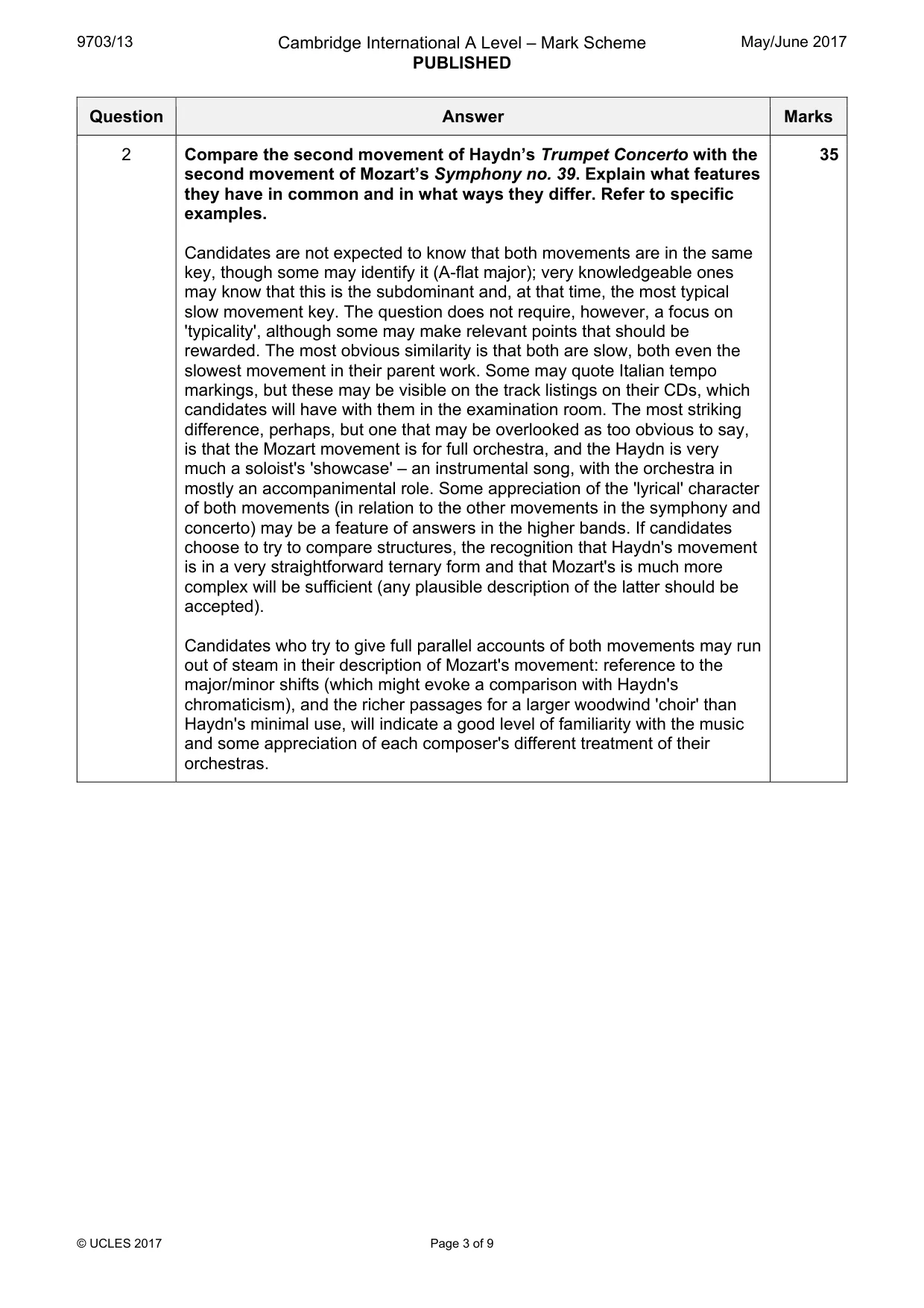 Mark scheme, page 3 of 9