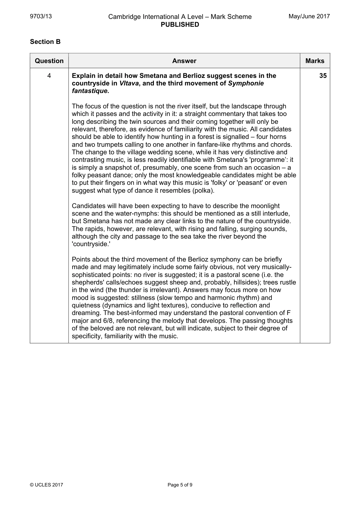 Mark scheme, page 5 of 9
