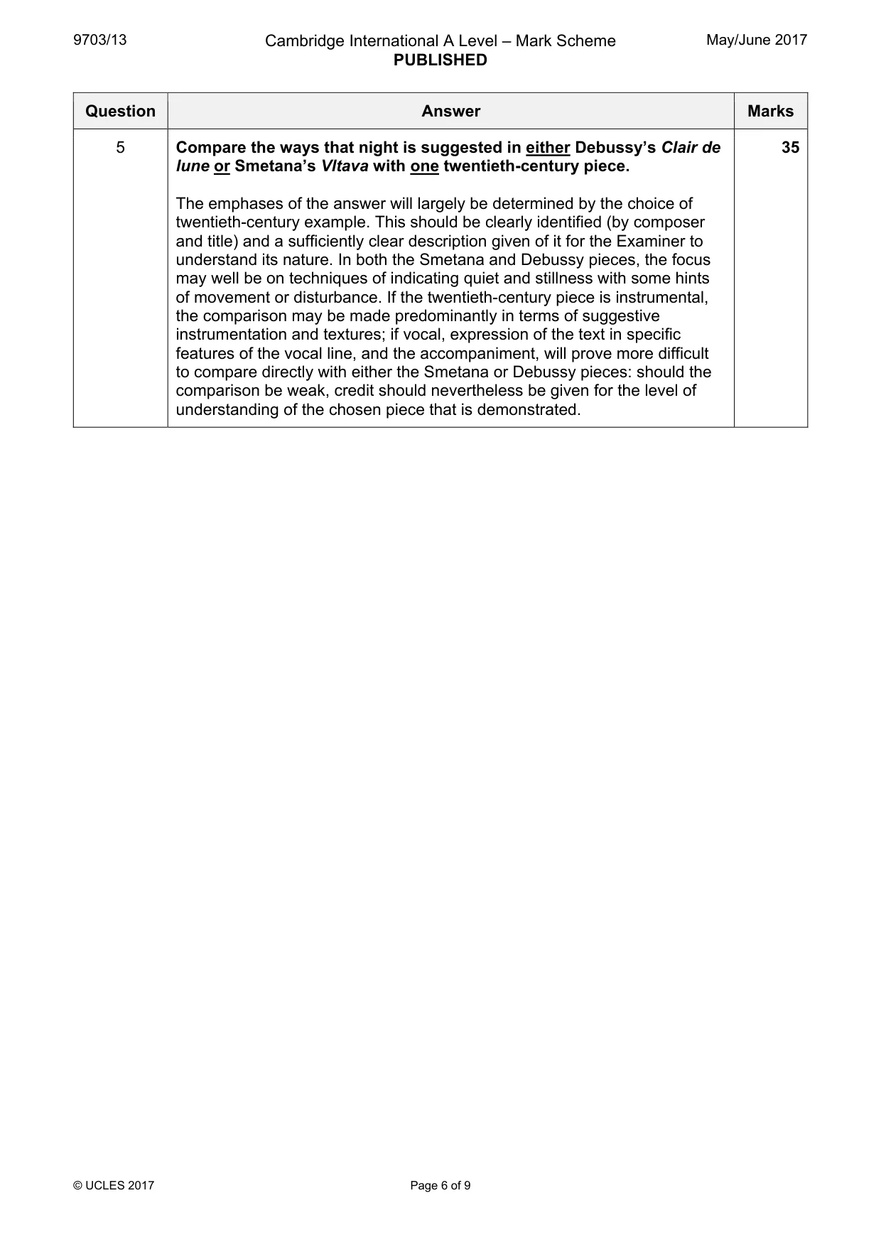Mark scheme, page 6 of 9