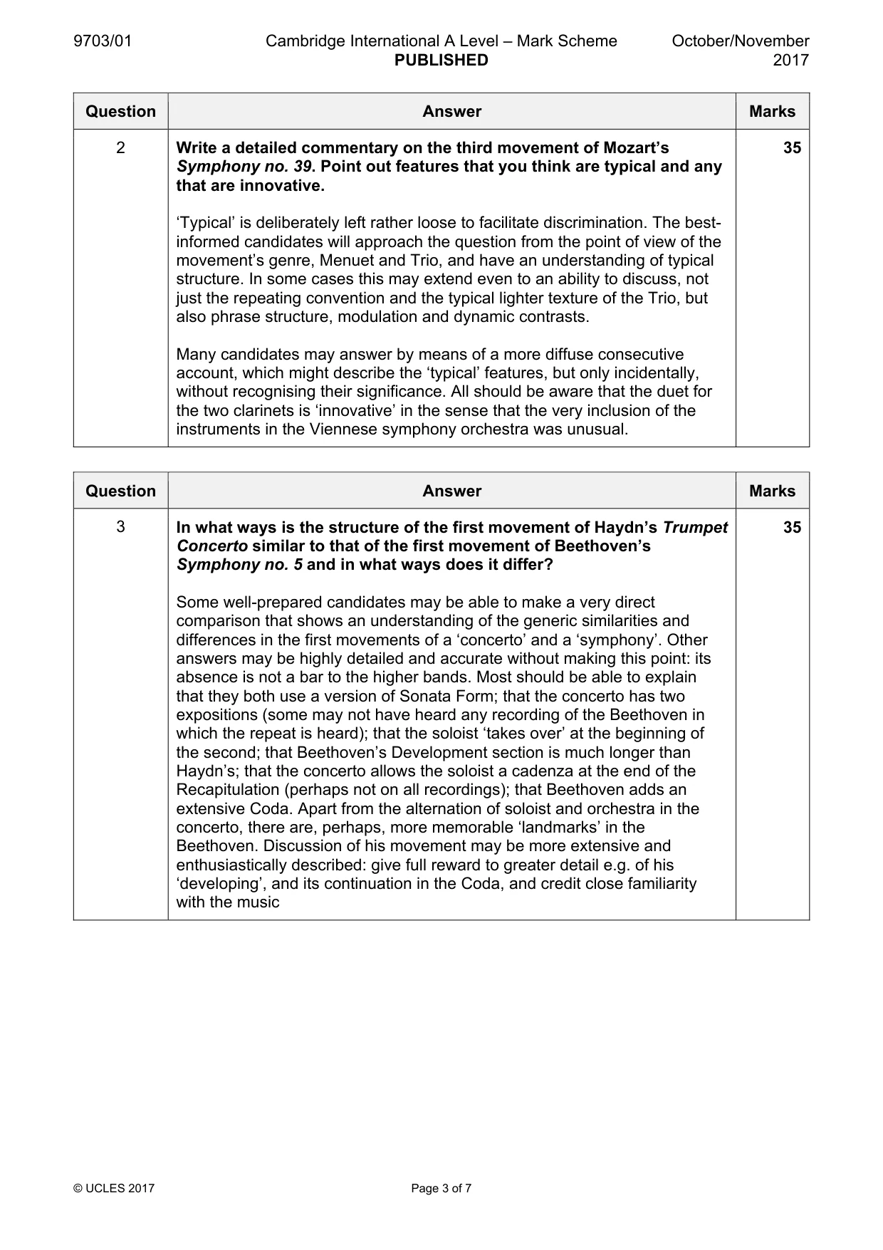 Mark scheme, page 3 of 7