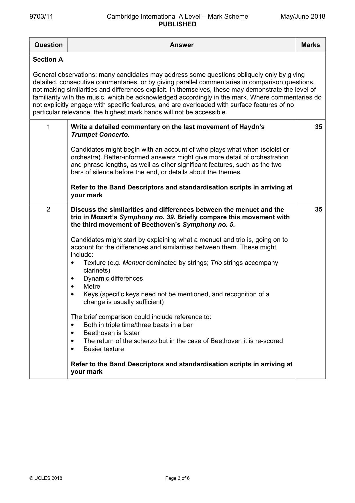 Mark scheme, page 3 of 6