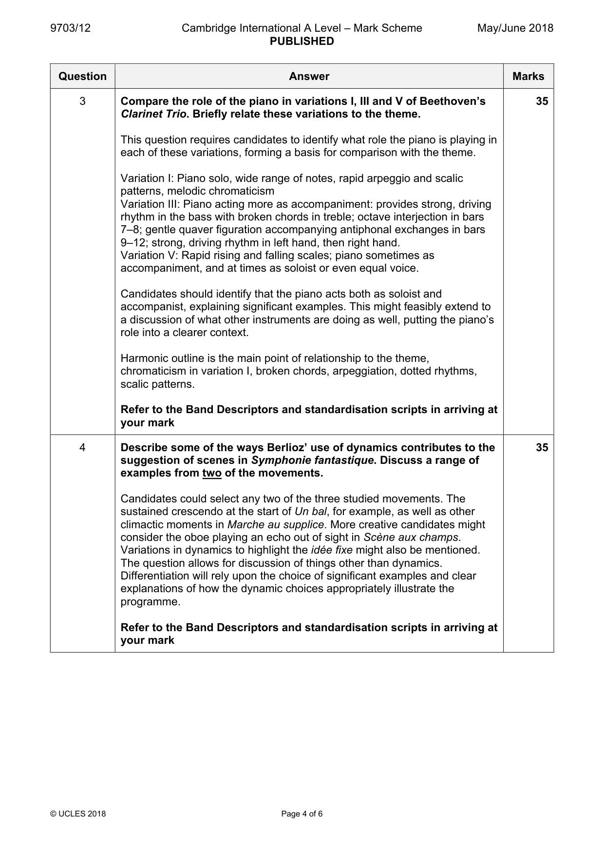 Mark scheme, page 4 of 6