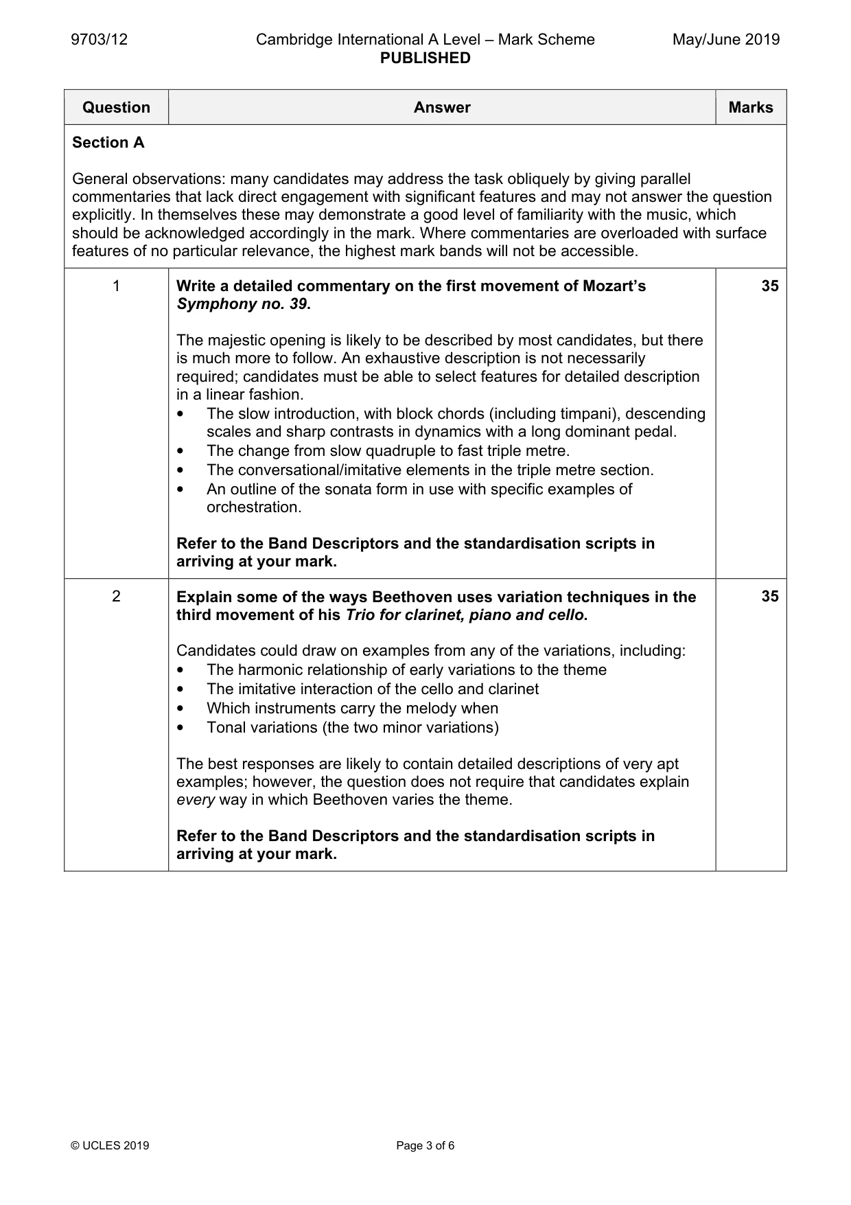 Mark scheme, page 3 of 6