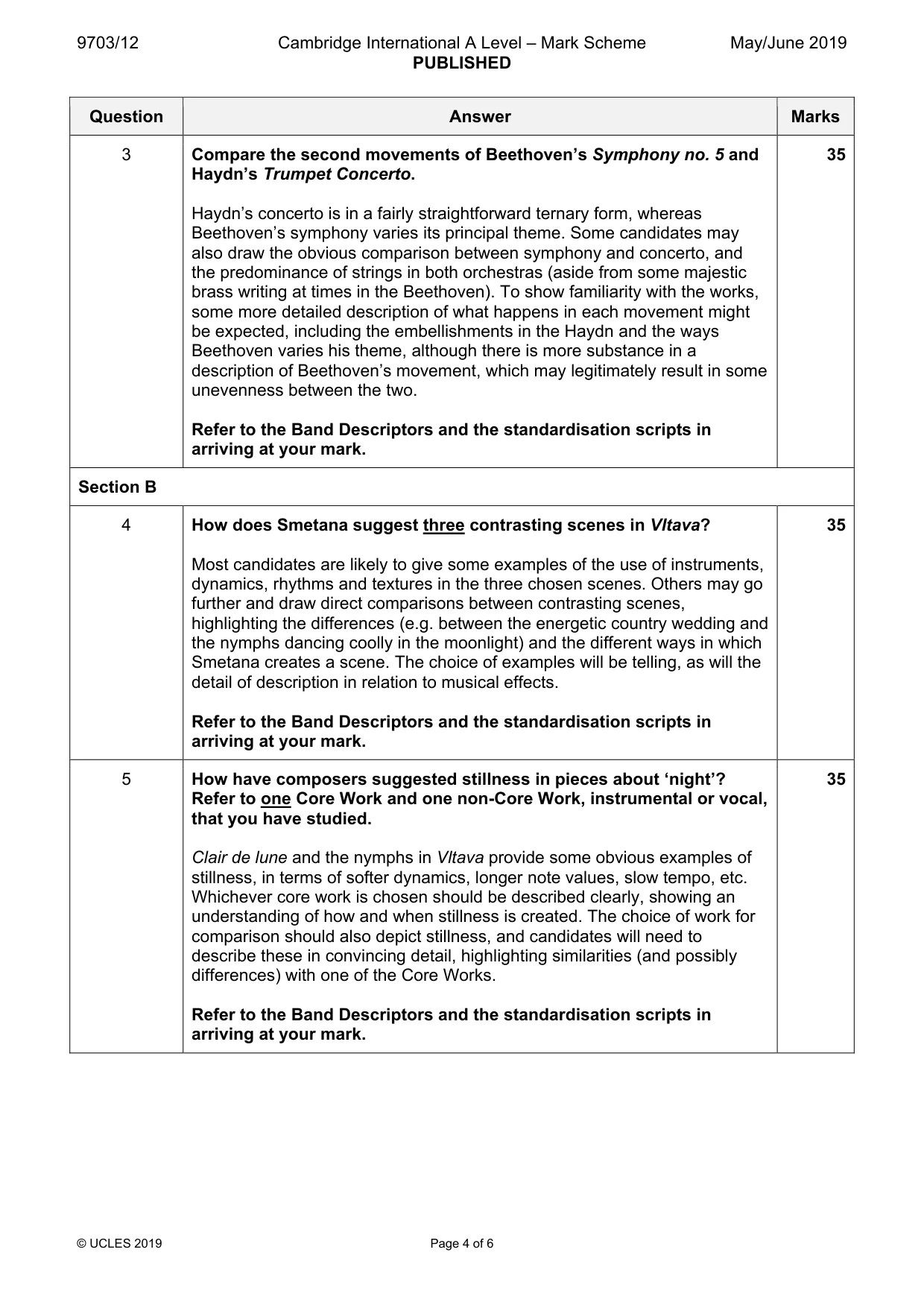Mark scheme, page 4 of 6