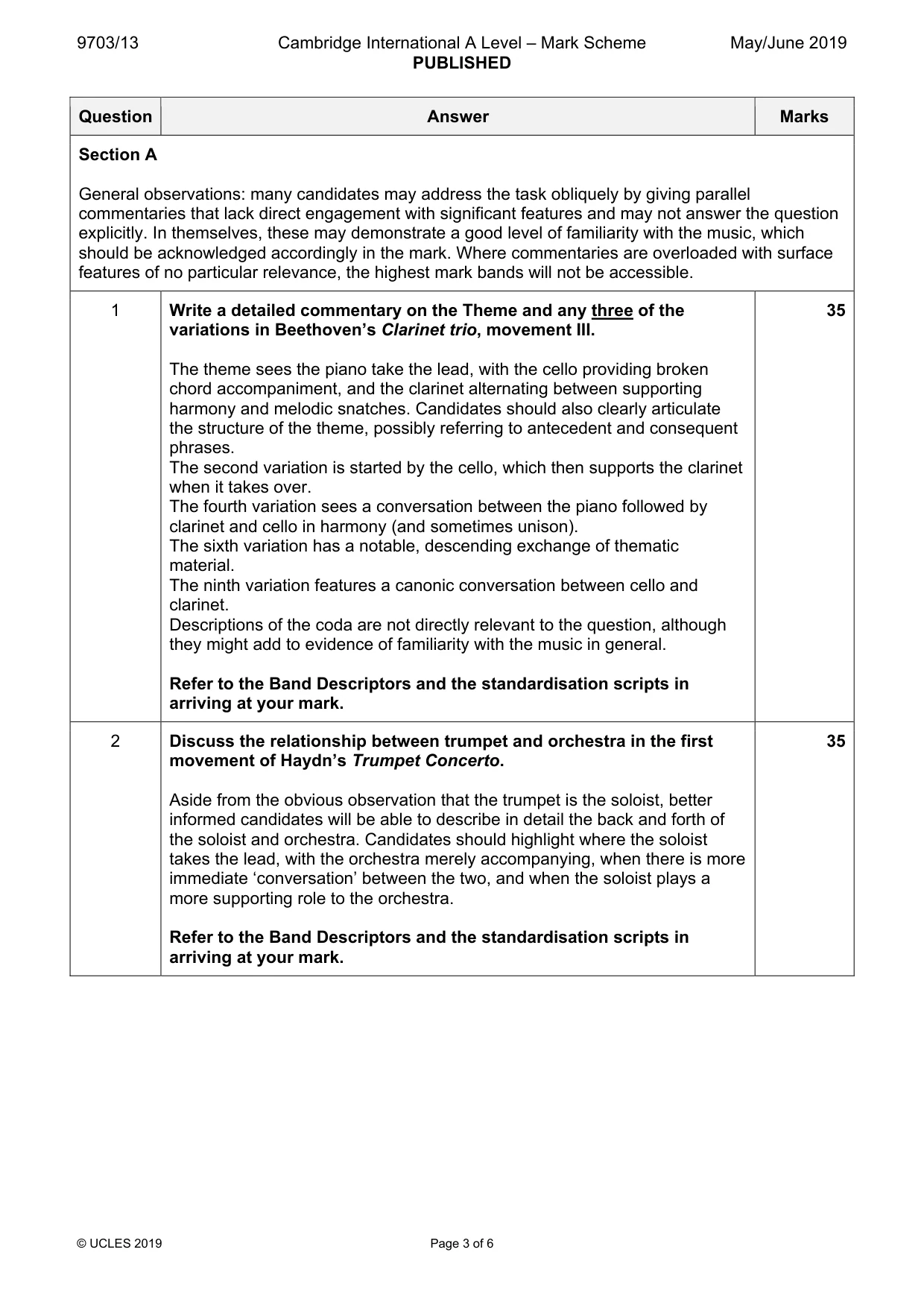 Mark scheme, page 3 of 6