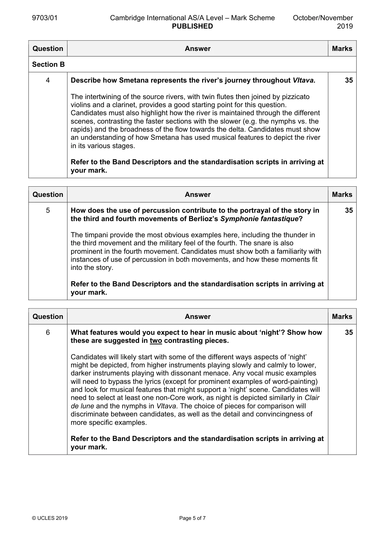 Mark scheme, page 5 of 7