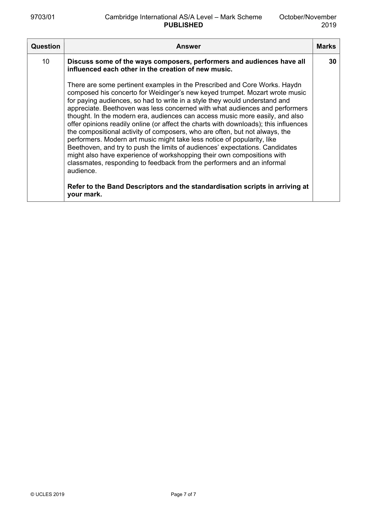 Mark scheme, page 7 of 7