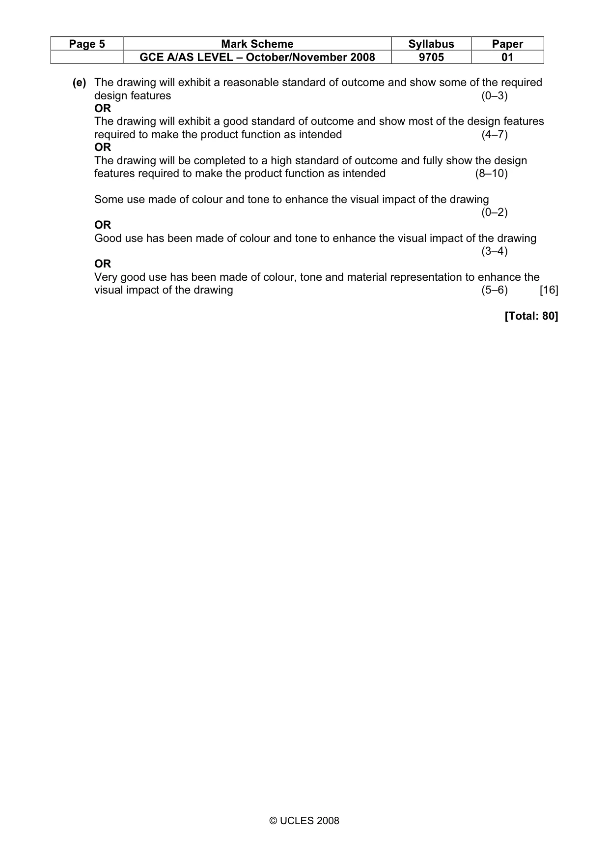 Mark scheme, page 5 of 5