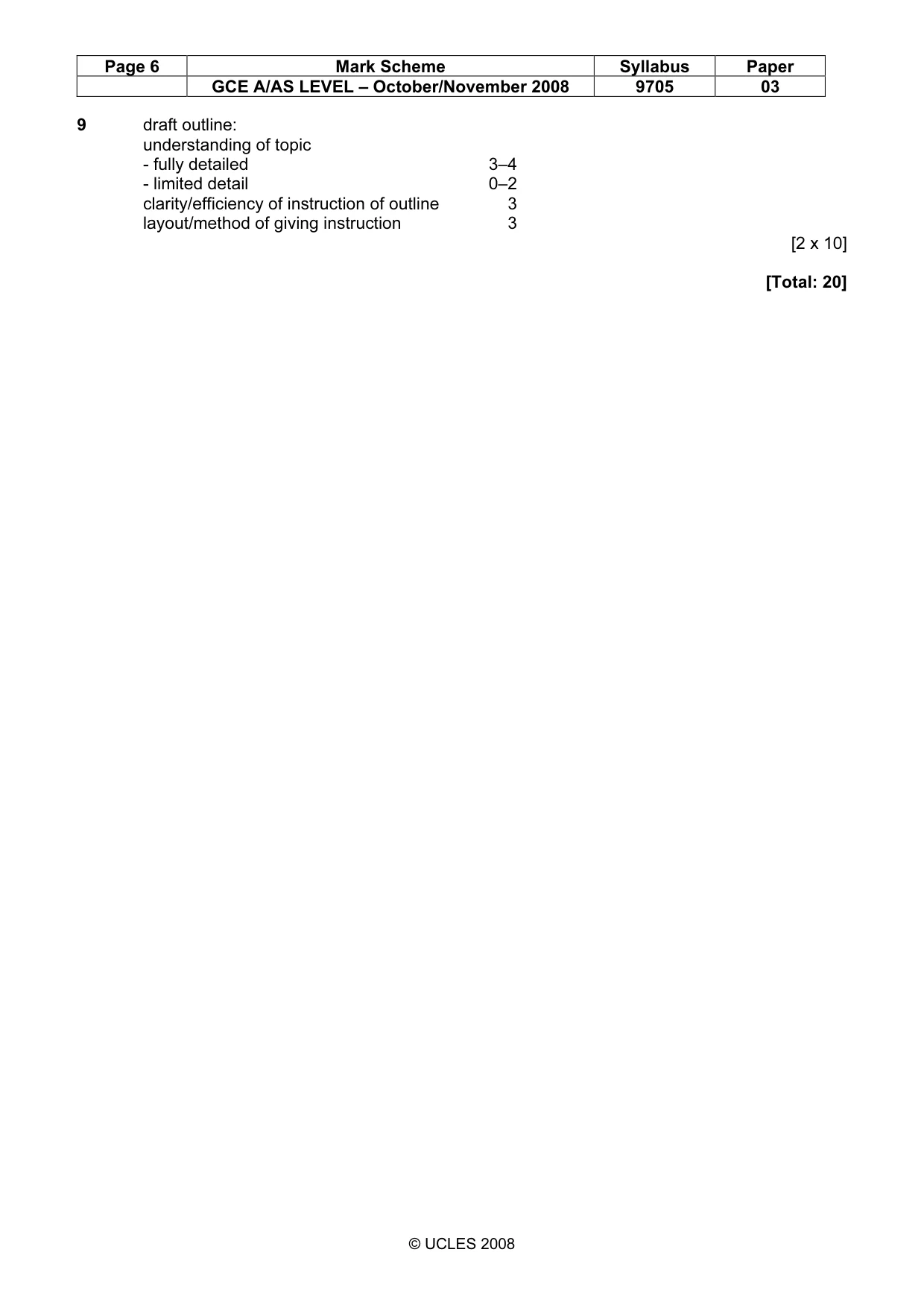 Mark scheme, page 6 of 6