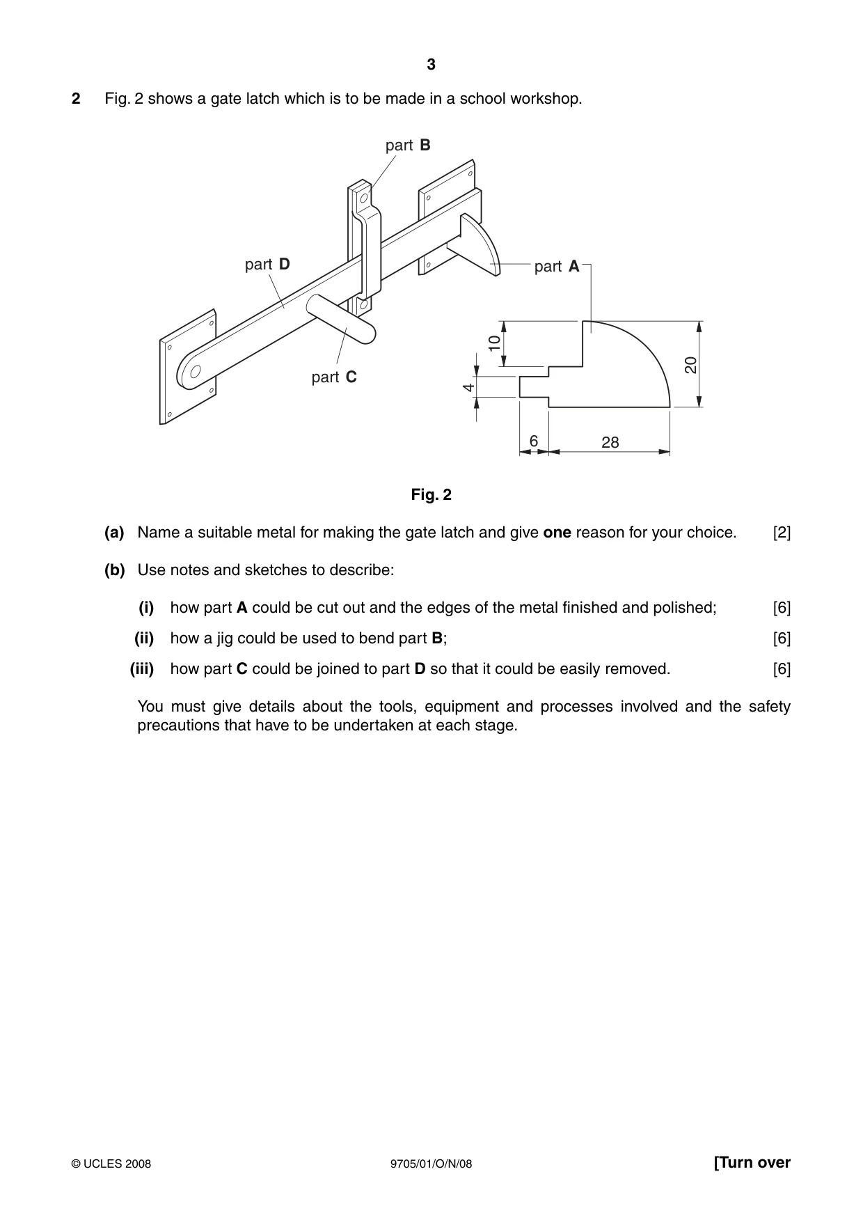 Cambridge A Level Design and Technology 9705 2008 Oct/Nov Paper 1 · Variant 1 question paper, page 3 of 12