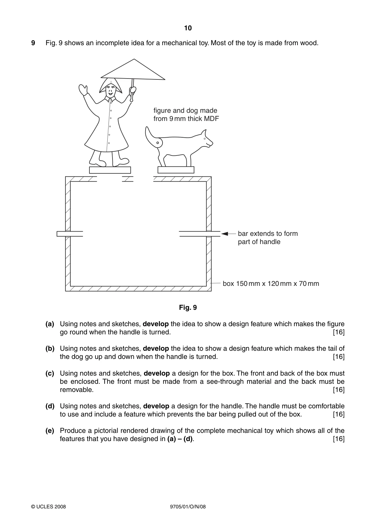 Cambridge A Level Design and Technology 9705 2008 Oct/Nov Paper 1 · Variant 1 question paper, page 10 of 12