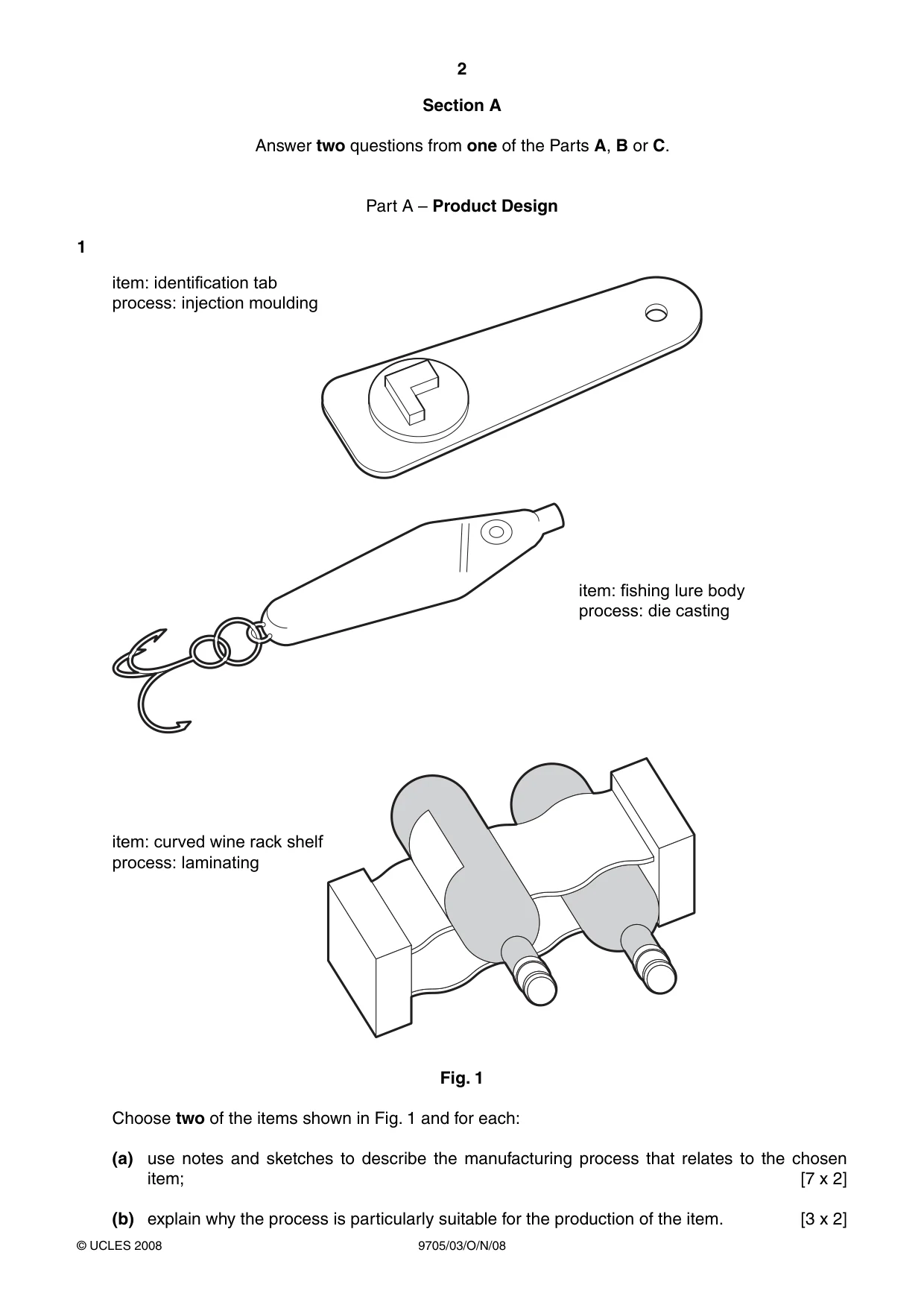 Cambridge A Level Design and Technology 9705 2008 Oct/Nov Paper 3 · Variant 1 question paper, page 2 of 12