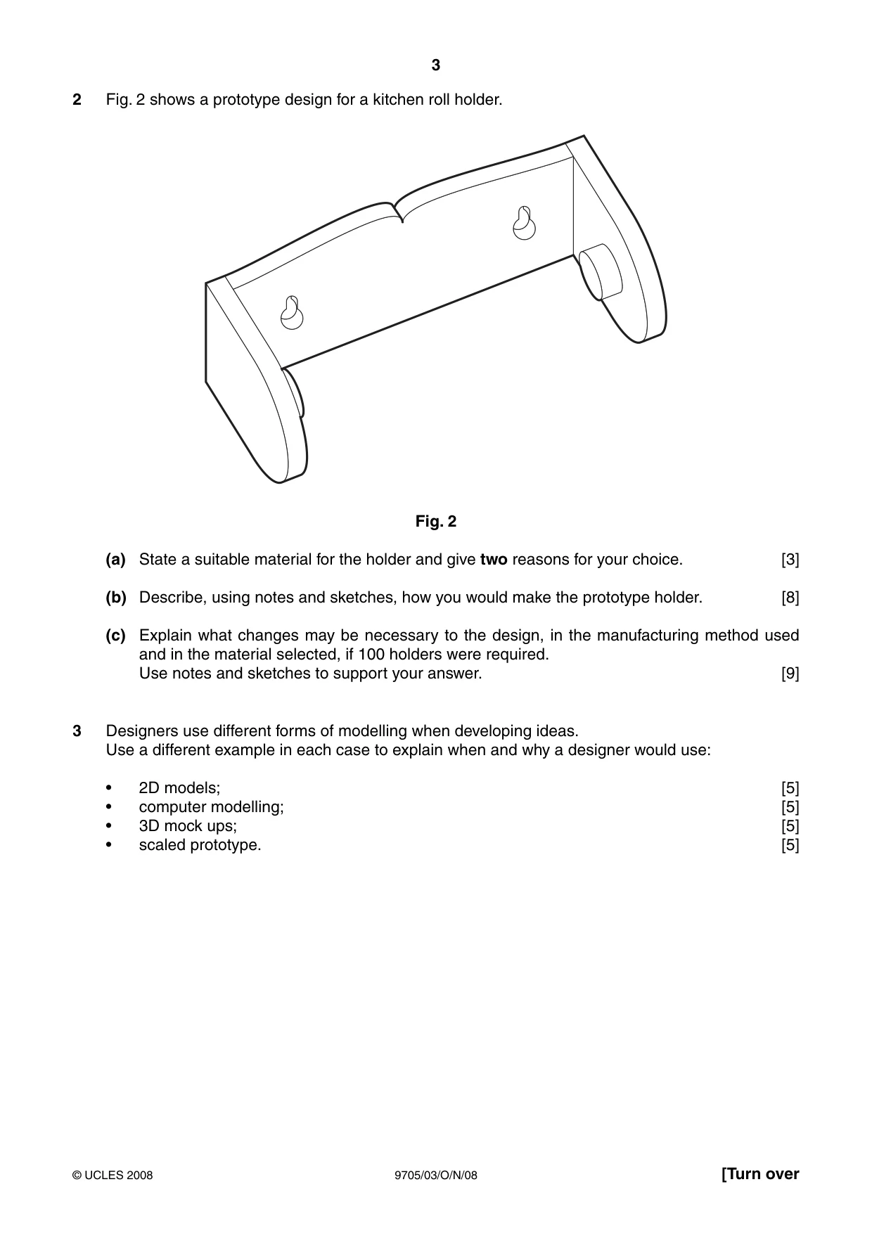 Cambridge A Level Design and Technology 9705 2008 Oct/Nov Paper 3 · Variant 1 question paper, page 3 of 12